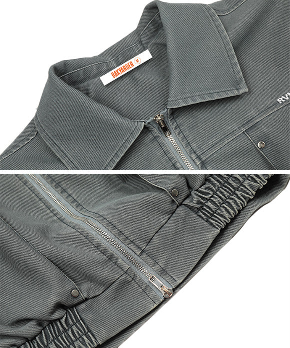 BAKYARDER Vintage Studded Collar Work Jacket