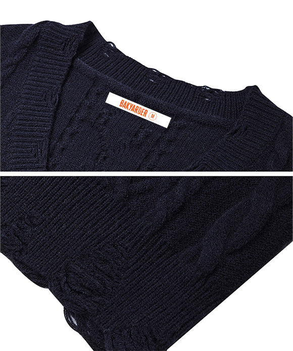 BAKYARDER Vintage Jacquard Cardigan Sweater