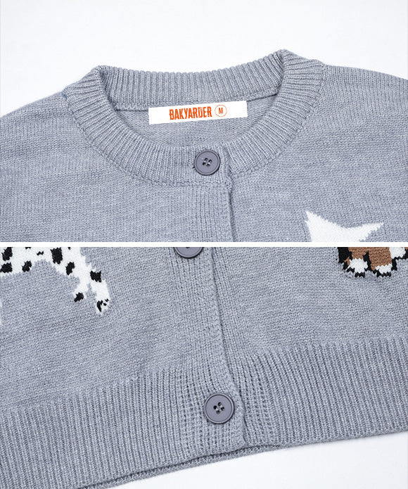 BAKYARDER Vintage Fun Dog Cardigan Sweater