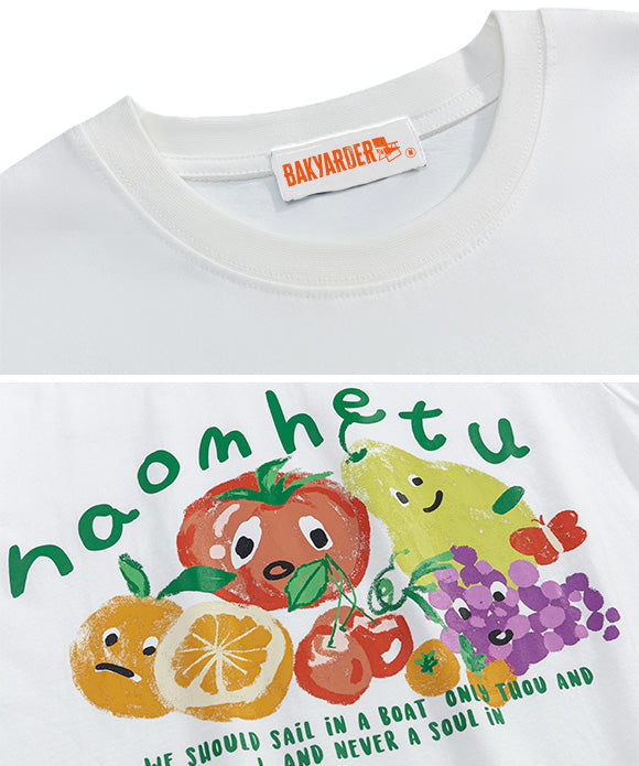 BAKYARDER Vintage Collegiate-Style Cotton Short-Sleeve T-Shirt