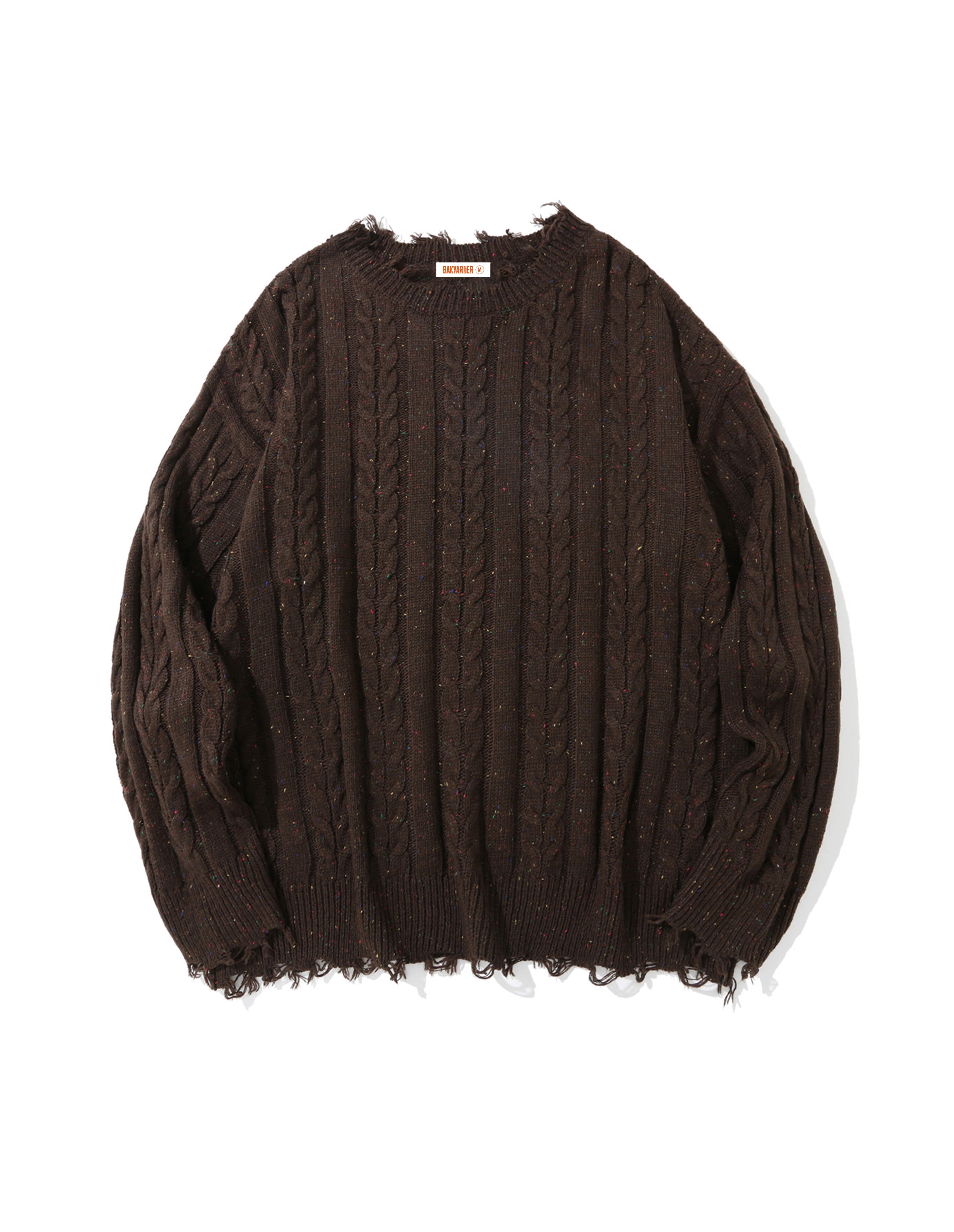 BAKYARDER Cable Knit Sweaters Oversized Crewneck 90s Vintage Unisex Sweater