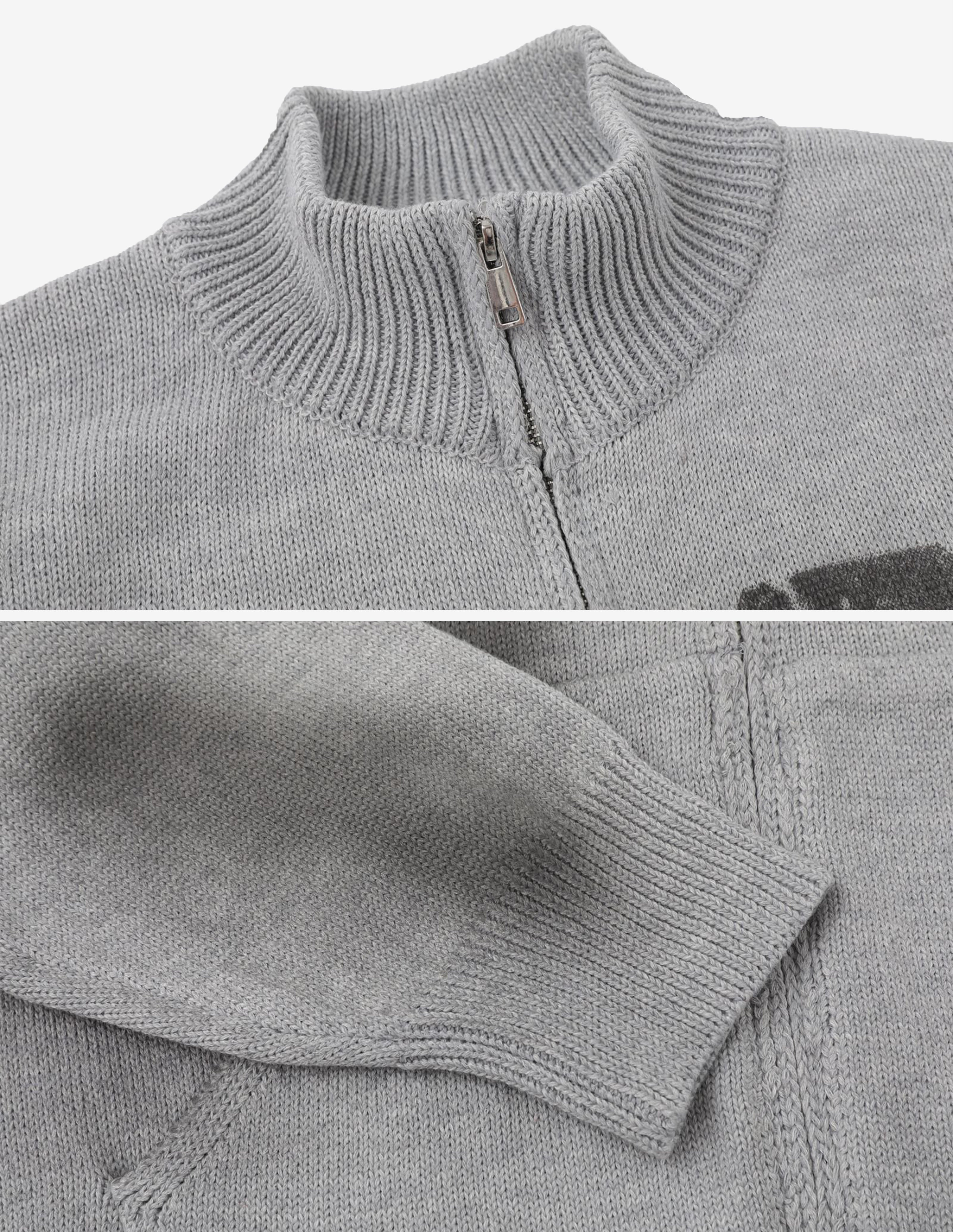 BAKYARDER Vintage Number Print Spray Cardigan Sweater