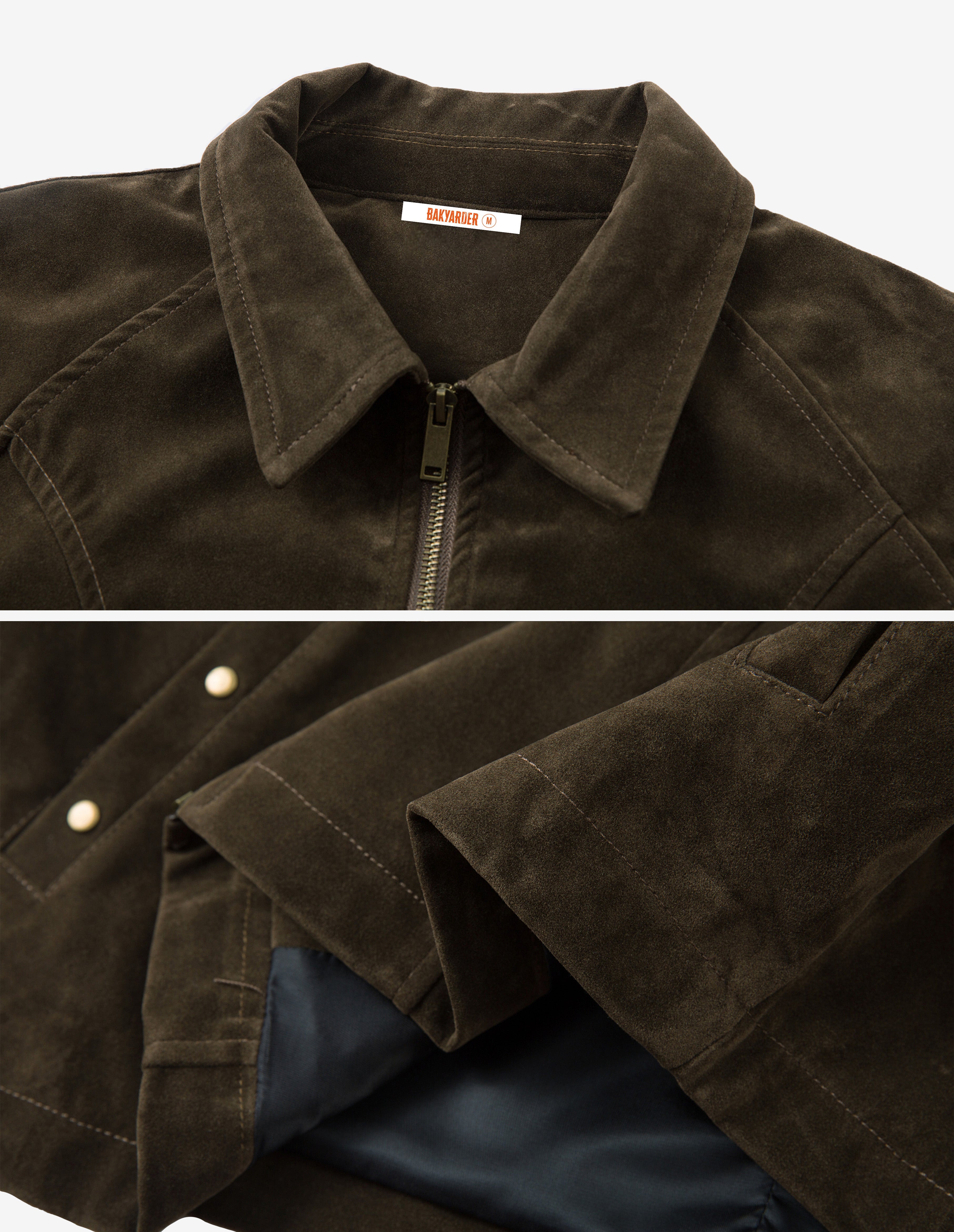 BAKYARDER Vintage Suede Studded Cropped Jacket