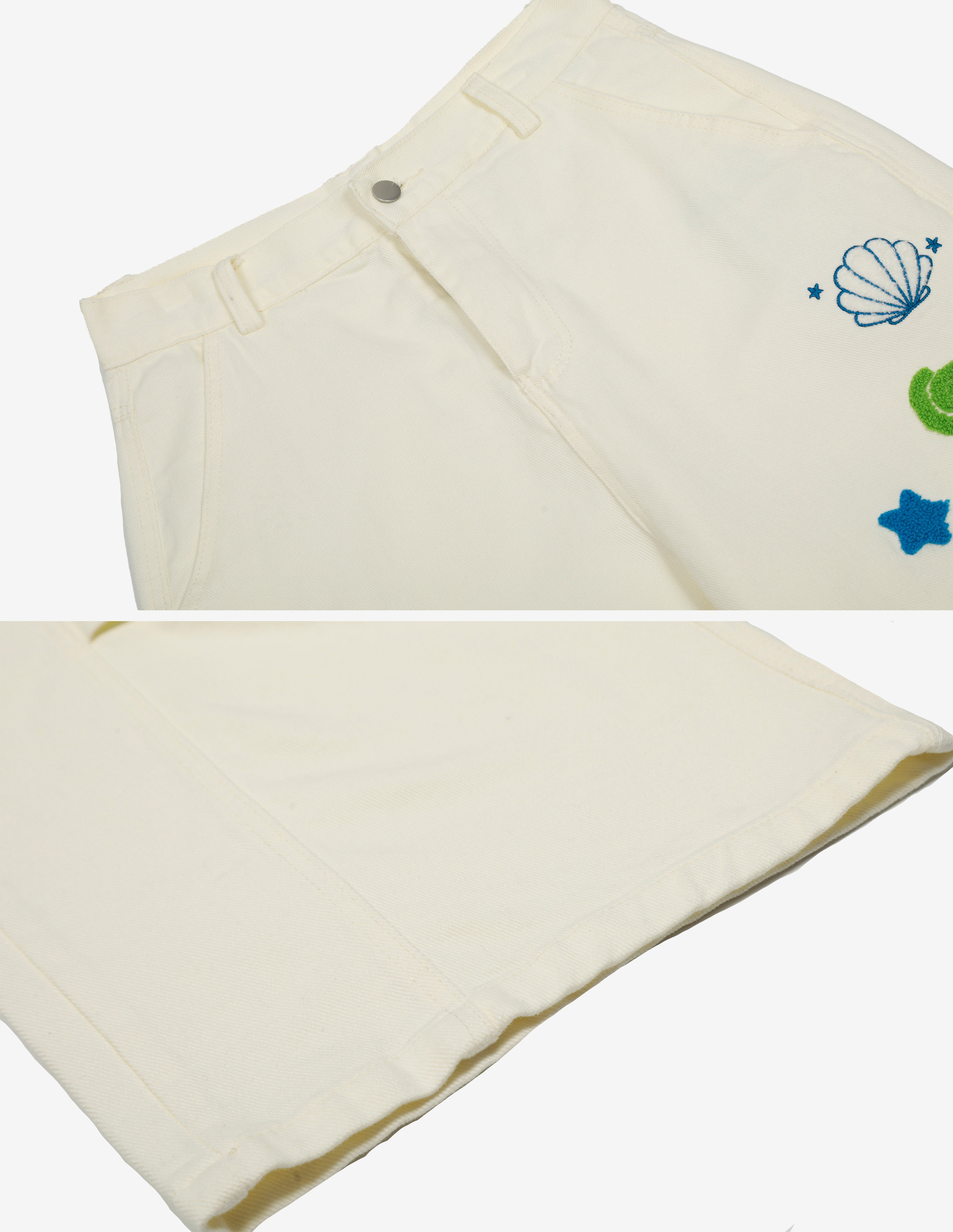 BAKYARDER Cartoon Embroidered Patch Barrel Cargo Pants