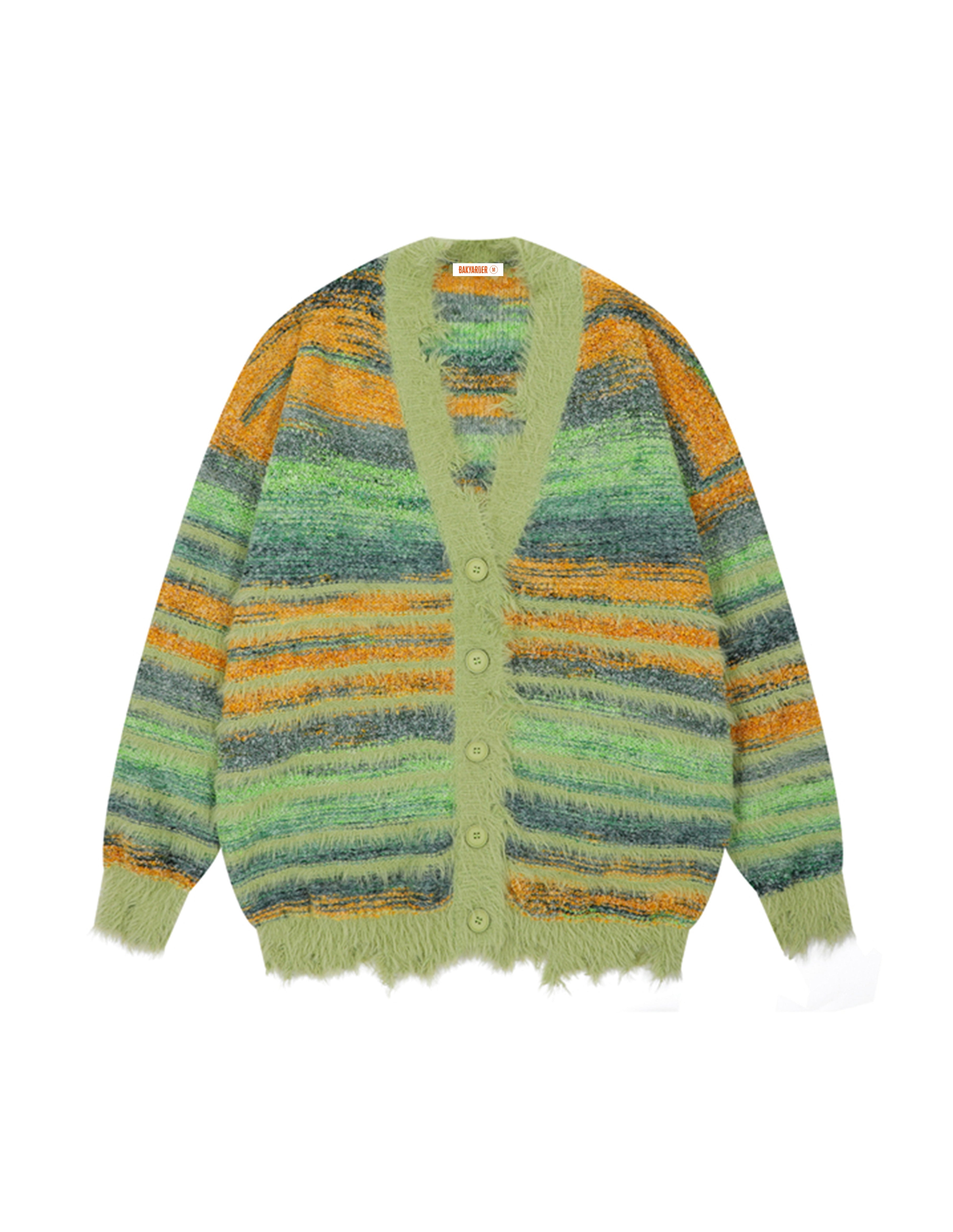 BAKYARDER Vintage Color Block Cardigan