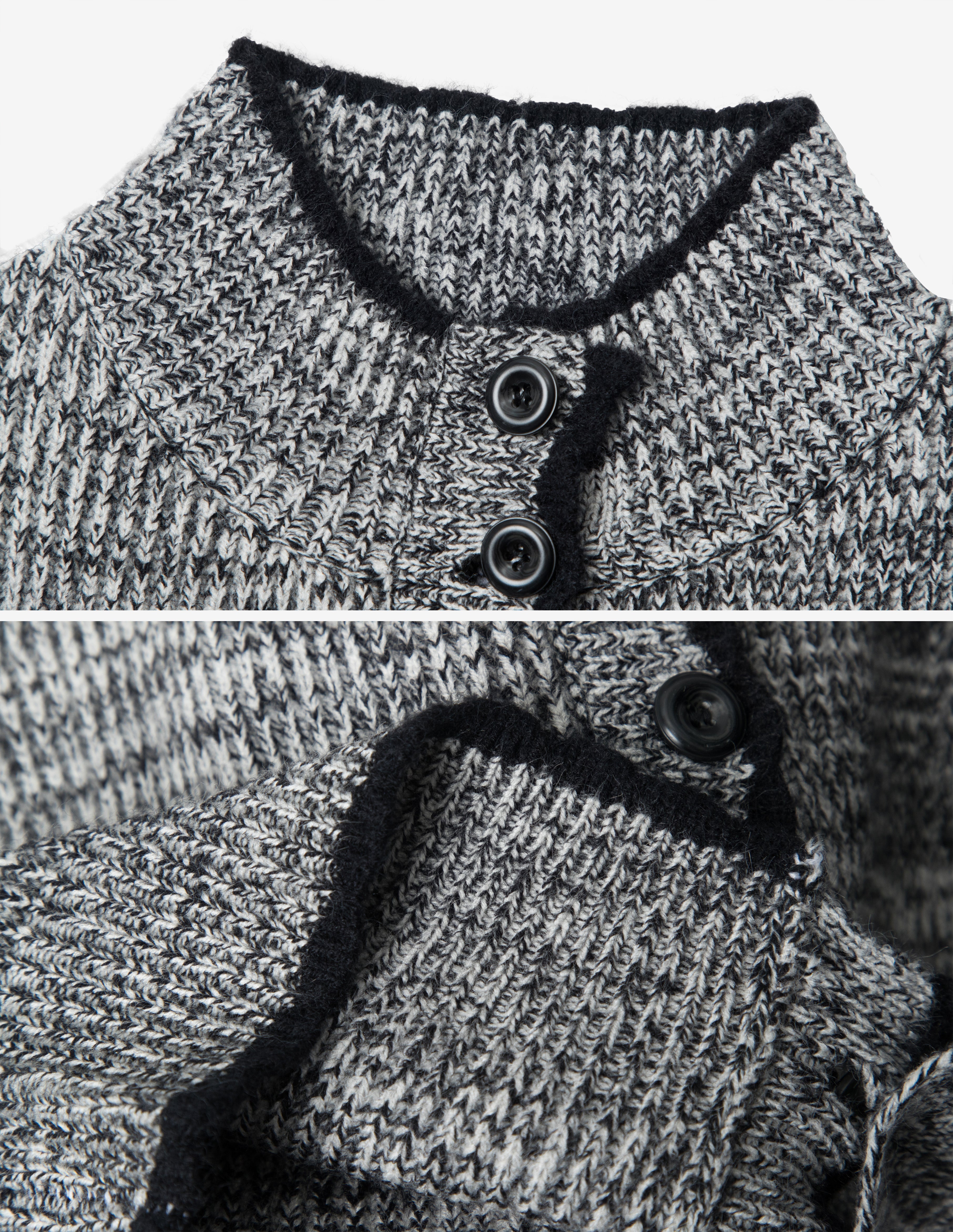 BAKYARDER Mixed Color Knit Cardigan Sweater