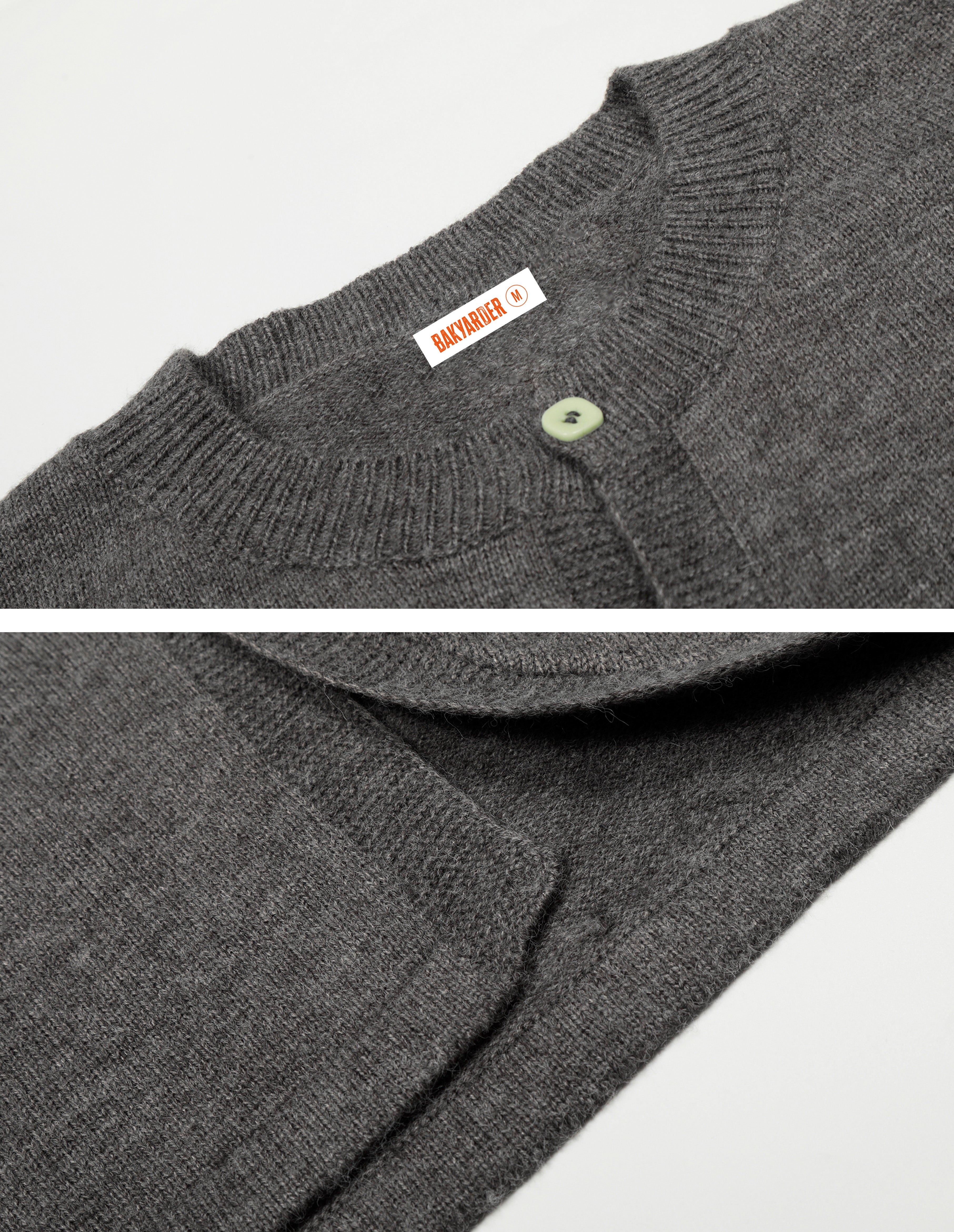 BAKYARDER Vintage Twill Pattern Knit Cardigan