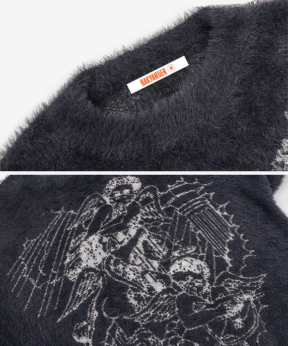 BAKYARDER Vintage Jacquard Crewneck Sweater