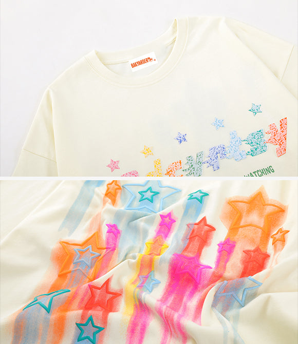 BAKYARDER Graffiti Star Print T-Shirt