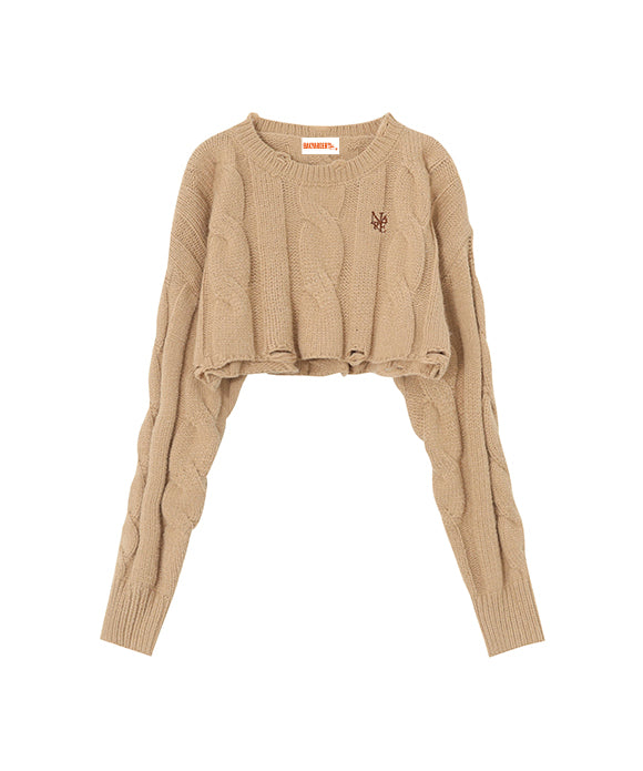 BAKYARDER Short Crop Top Knit Sweater