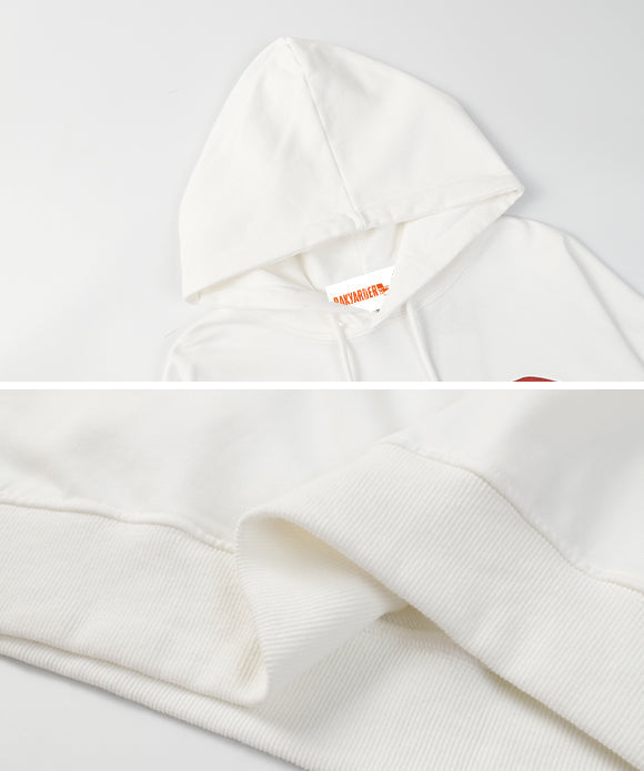 BAKYARDER Casual Red Spider Print Hooded Sweatshirt