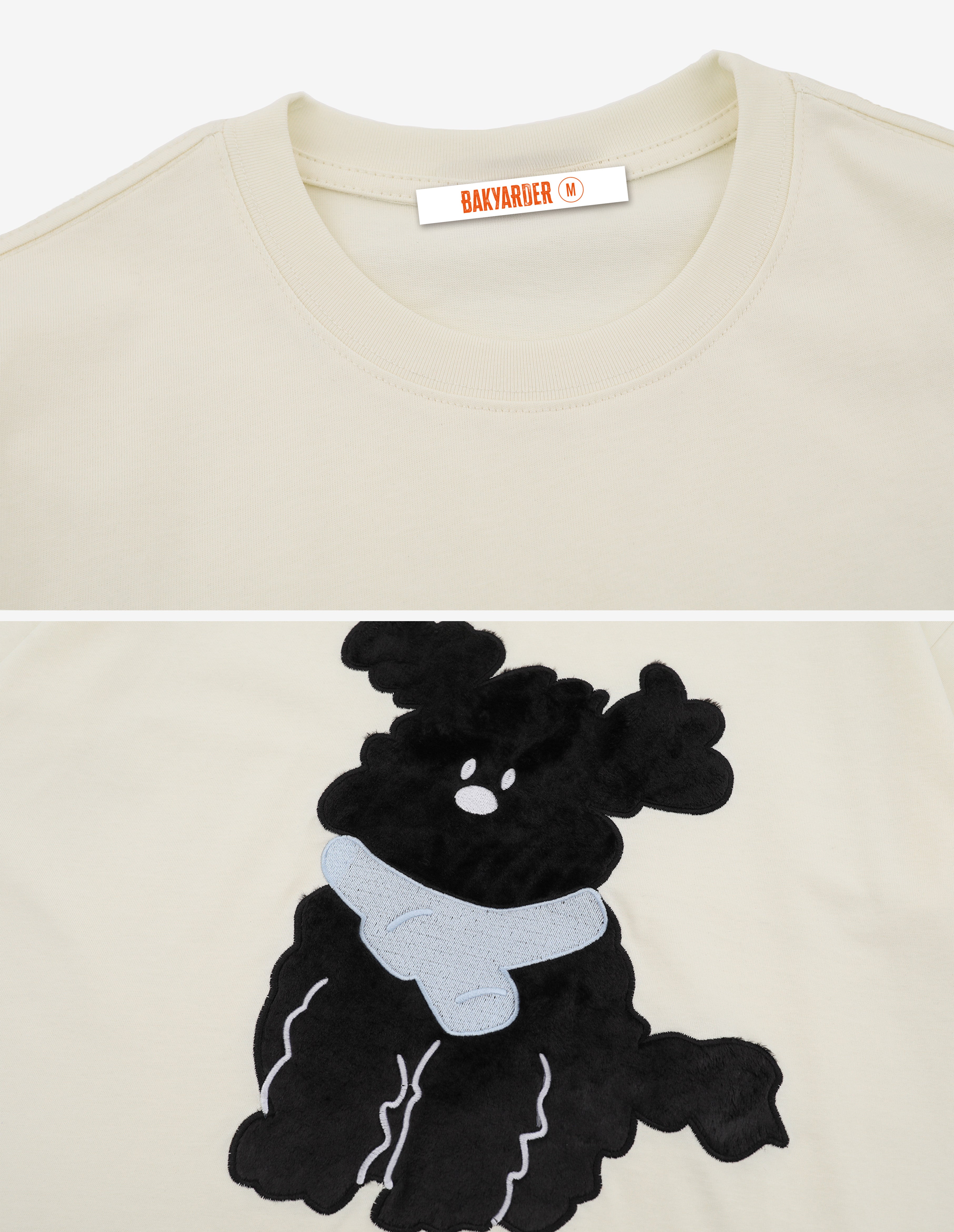 BAKYARDER Cartoon Scarf Puppy Print Tee