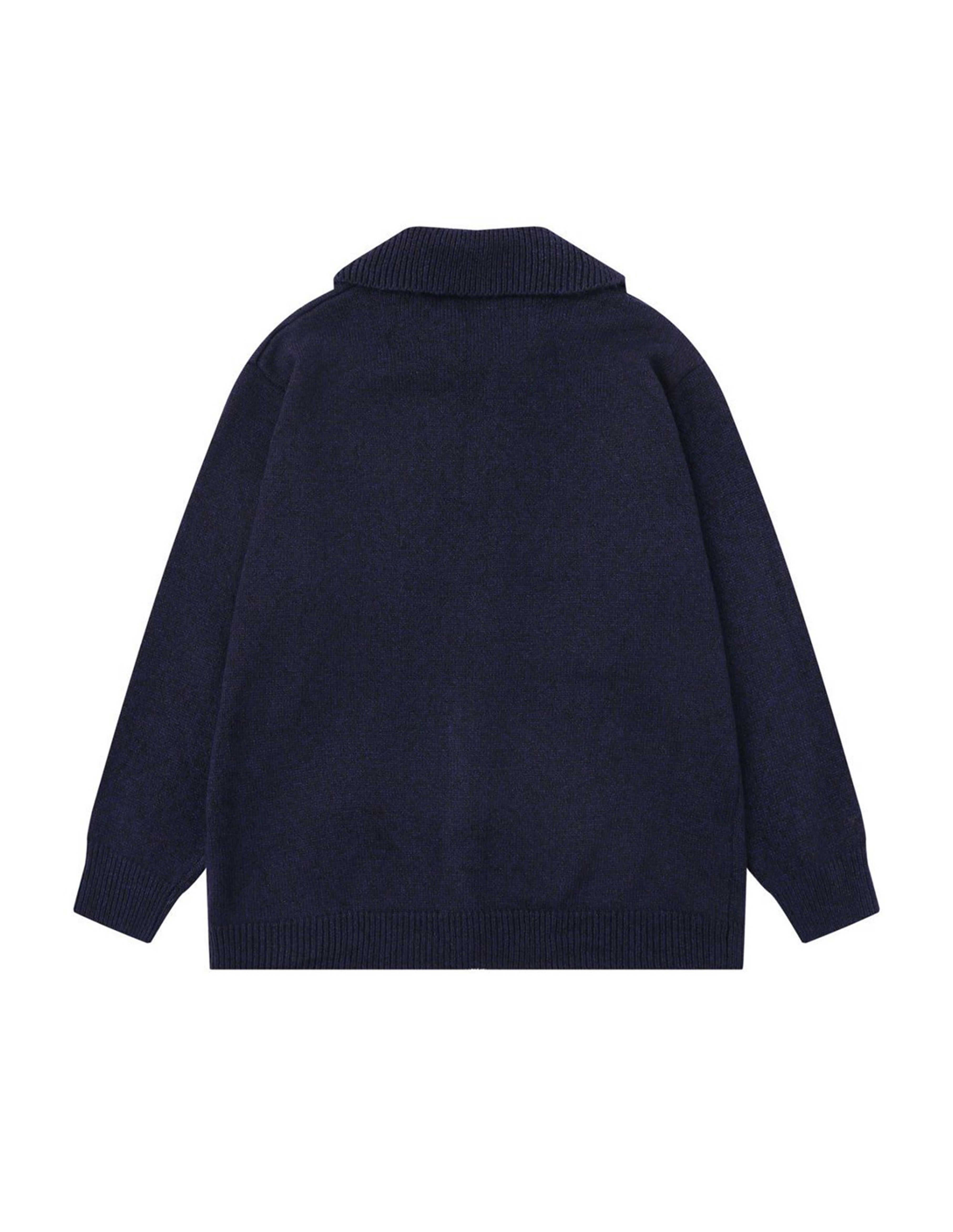 BAKYARDER Vintage Lapel Knit Cardigan