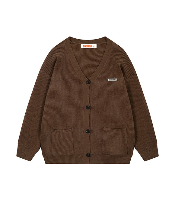 BAKYARDER Simple Striped Cardigan Sweater