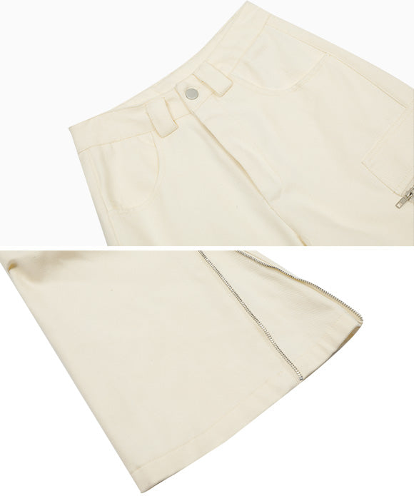 BAKYARDER Vintage Ruched Multi-Pocket Wide-Leg Cargo Pants