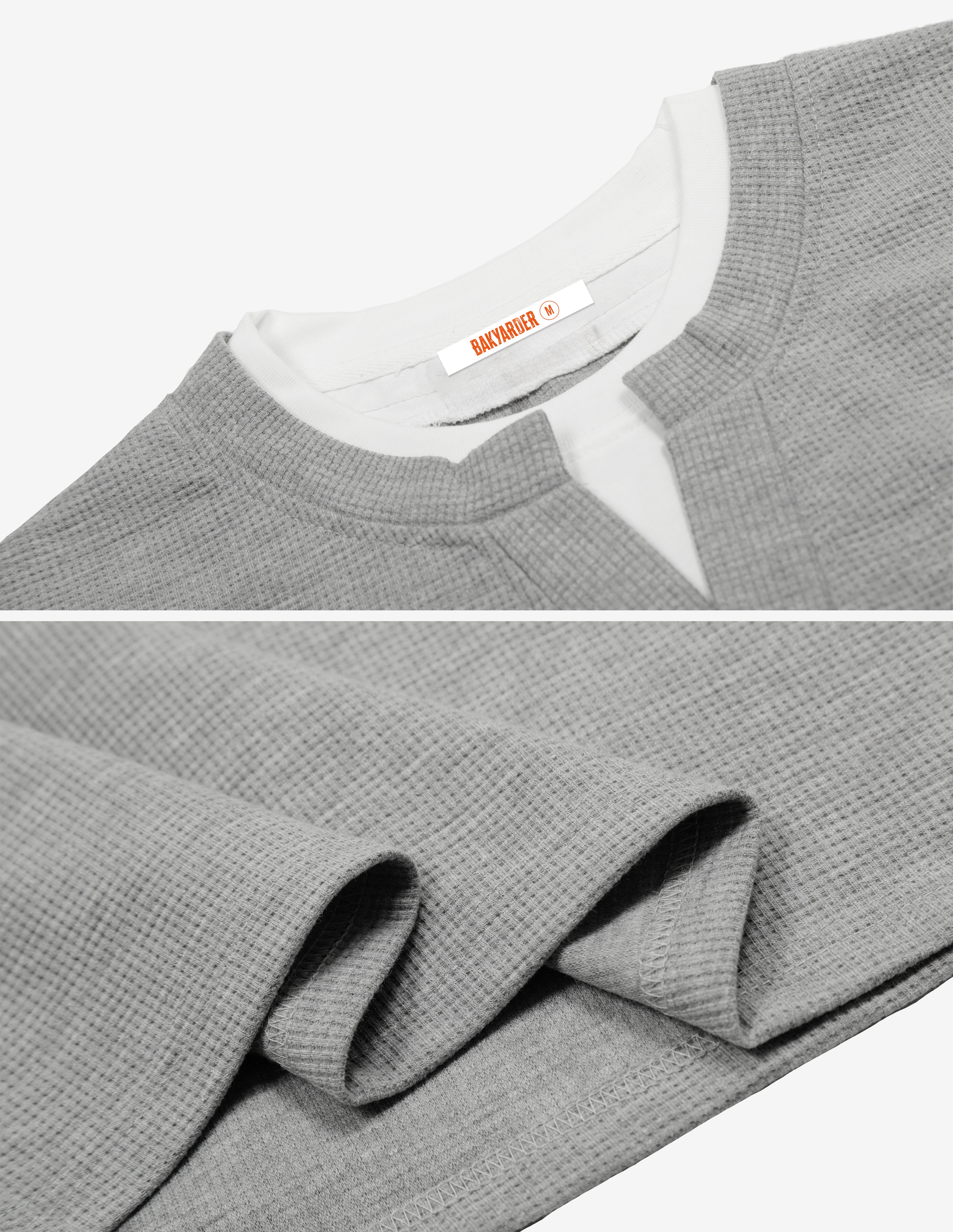 BAKYARDER Waffle-Knit Faux Two-Piece T-Shirt