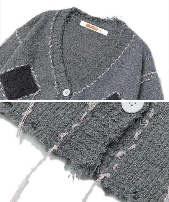 BAKYARDER Vintage Diamond Pattern Cardigan Sweater