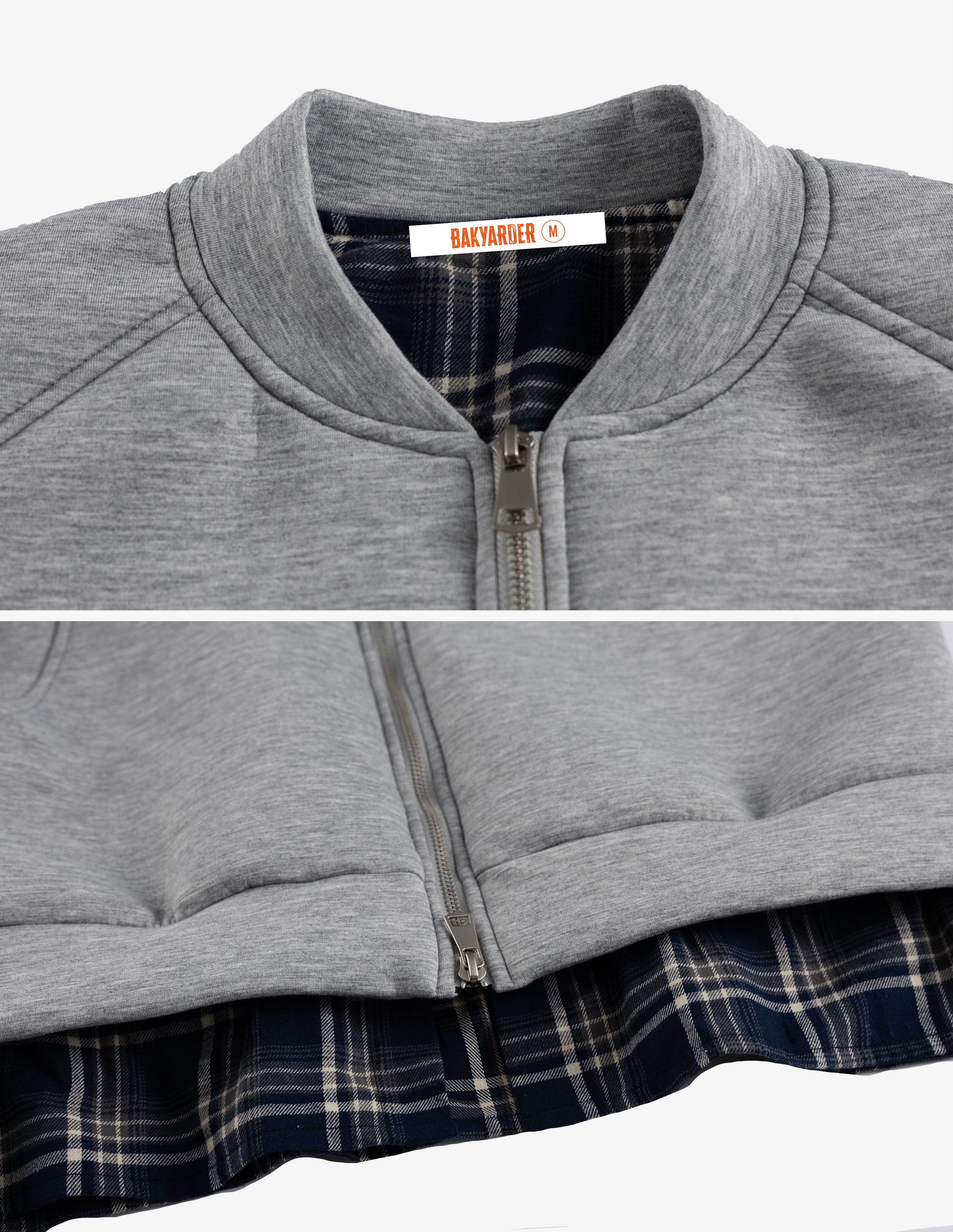 BAKYARDER Color Block Patchwork Fake Two-Piece Cargo Jacket