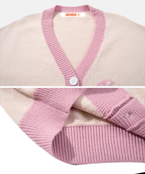 BAKYARDER Vintage Plaid Monster Cardigan Sweater