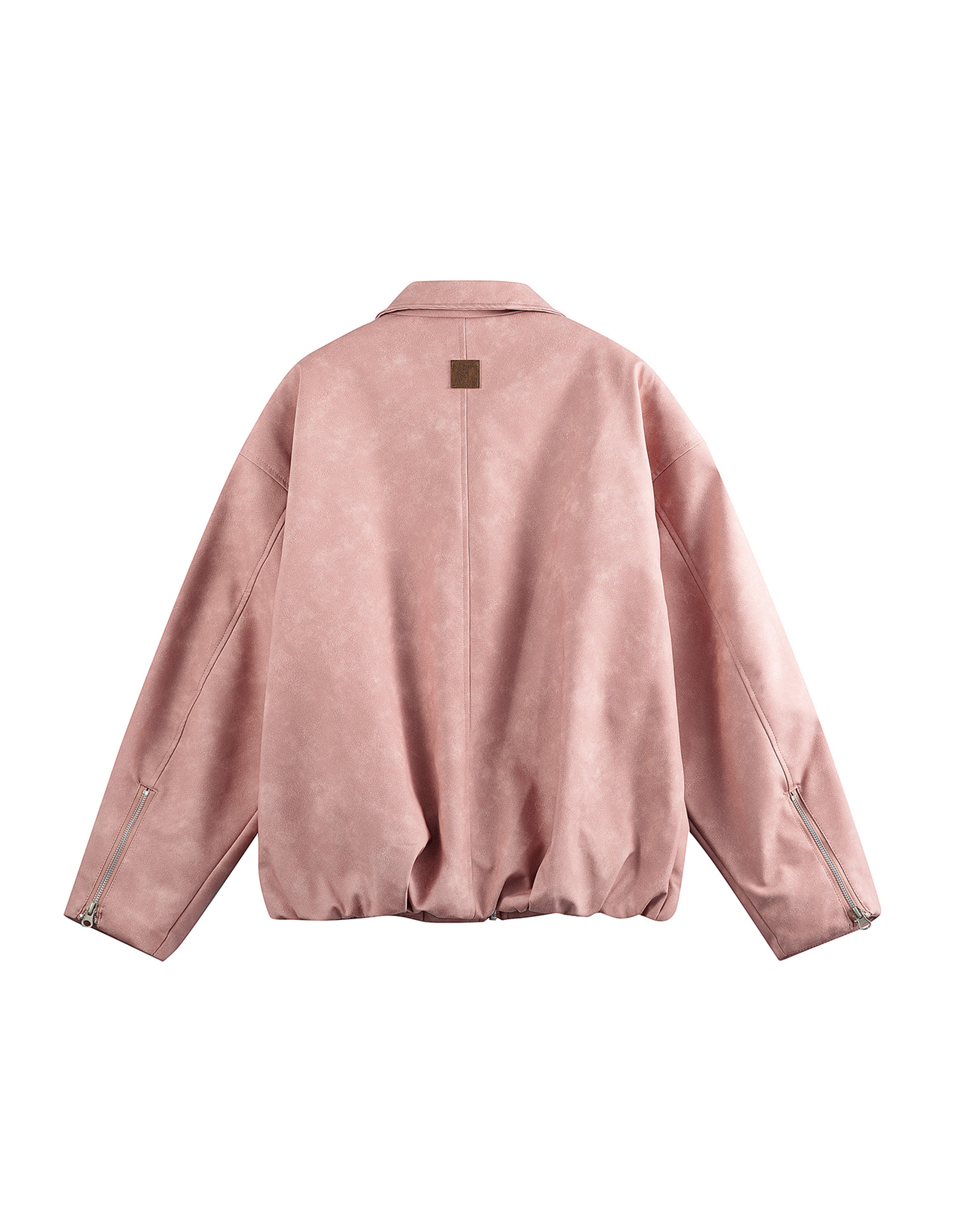 BAKYARDER Vintage Zipper PU Suede Moto Jacket