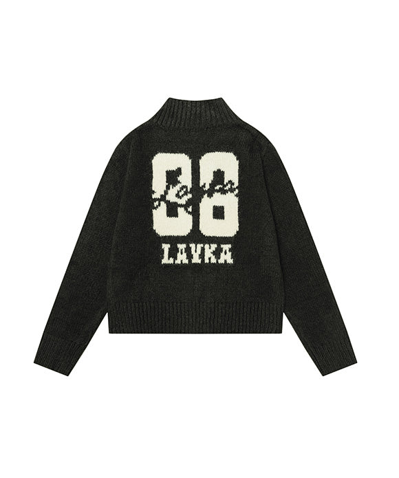 BAKYARDER Vintage Double Zipper Cardigan Sweater