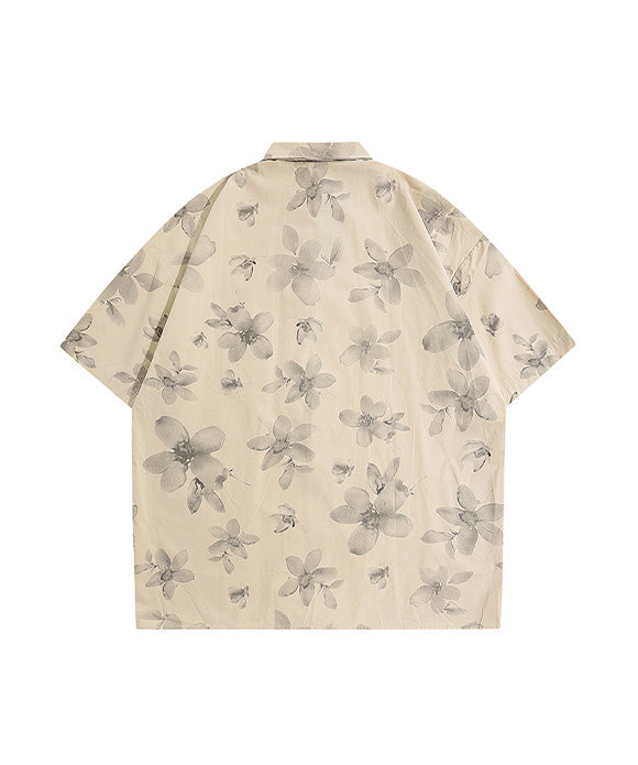 BAKYARDER Baroque Vintage Floral Short Sleeve T-Shirt