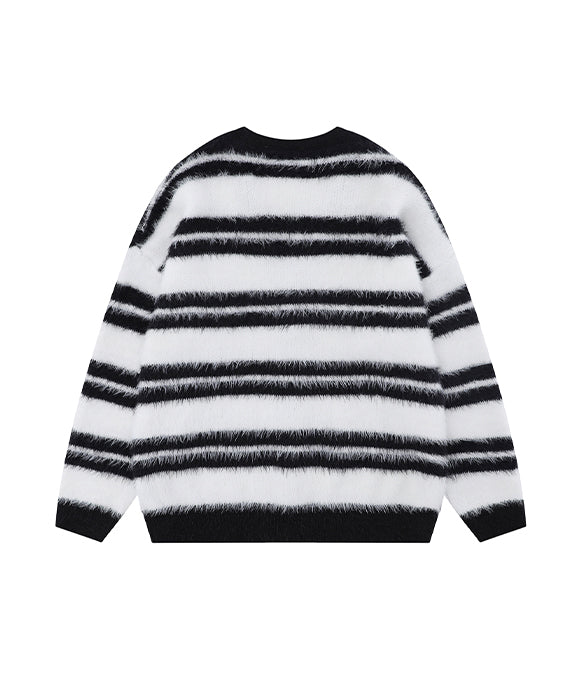 BAKYARDER Vintage Mohair Ombre Stripe Cardigan