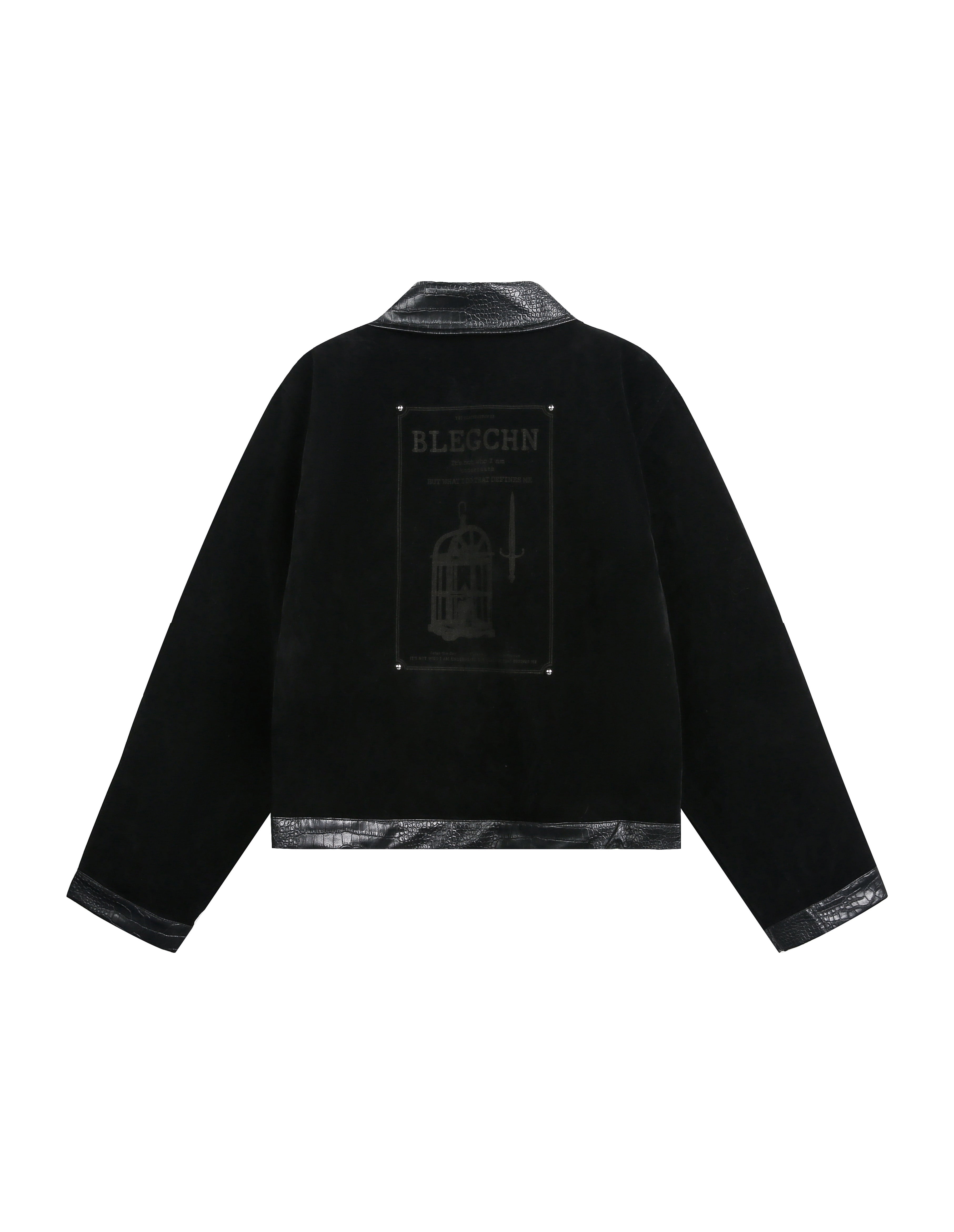 BAKYARDER Vintage Suede Snake Print Jacket