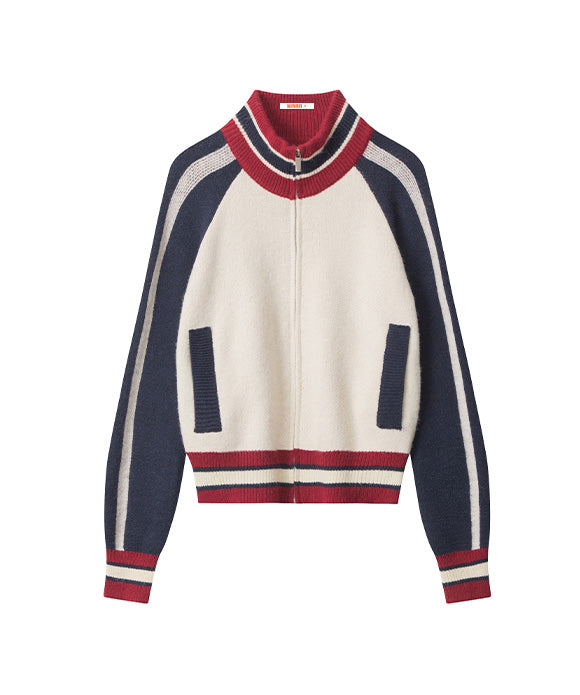 BAKYARDER  Vintage Color-blocked Cardigan Sweater