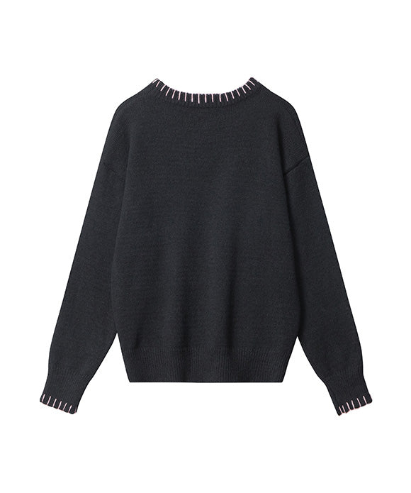 BAKYARDER Vintage Colorful Studded Sweater