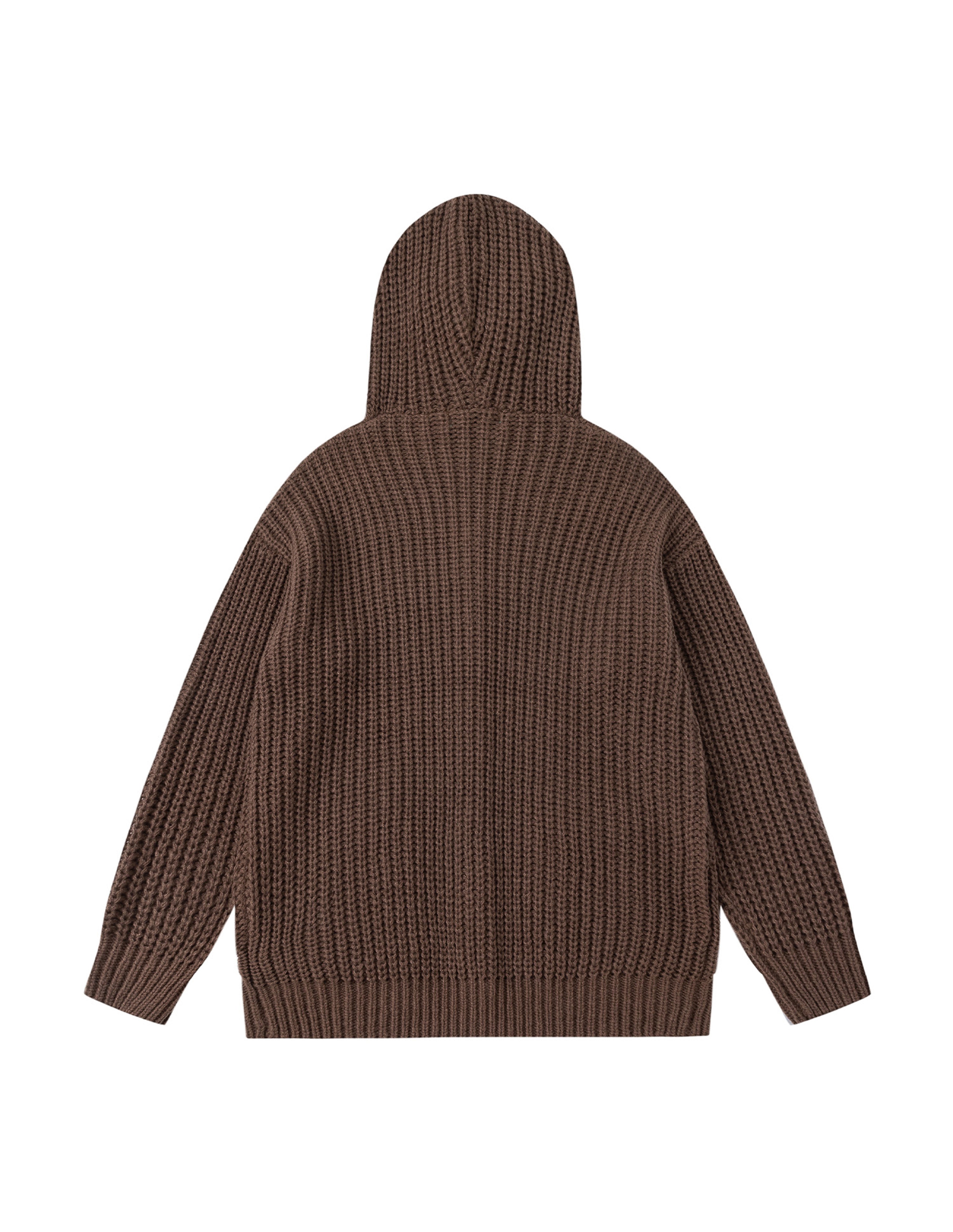 BAKYARDER Vintage Minimalist Cable Knit Hooded Cardigan Sweater