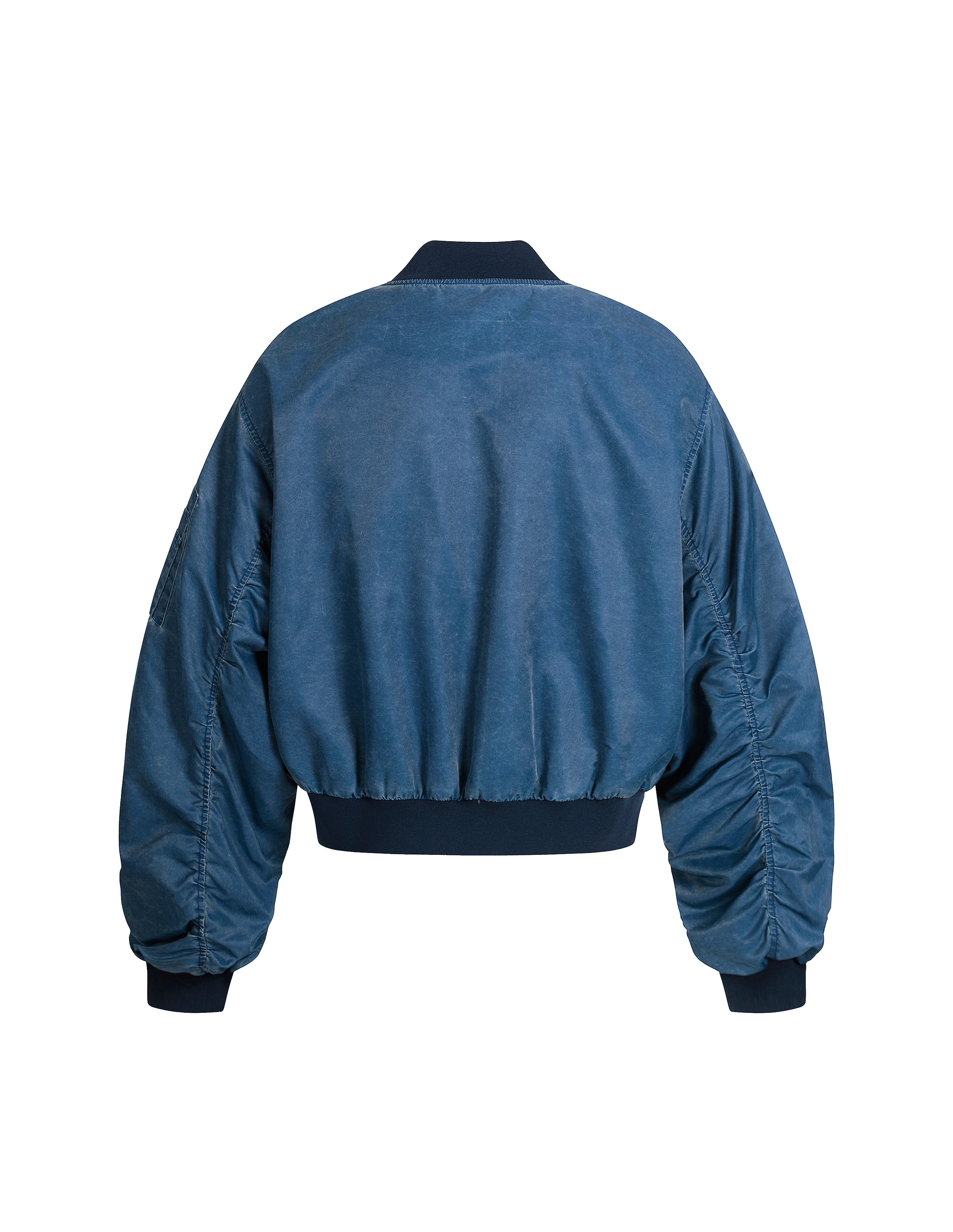 BAKYARDER Vintage Washed Bomber Jacket with Embroidery Patches