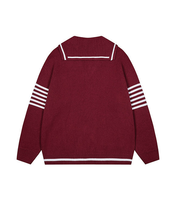 BAKYARDER Puppy Embroidered Cardigan Sweater