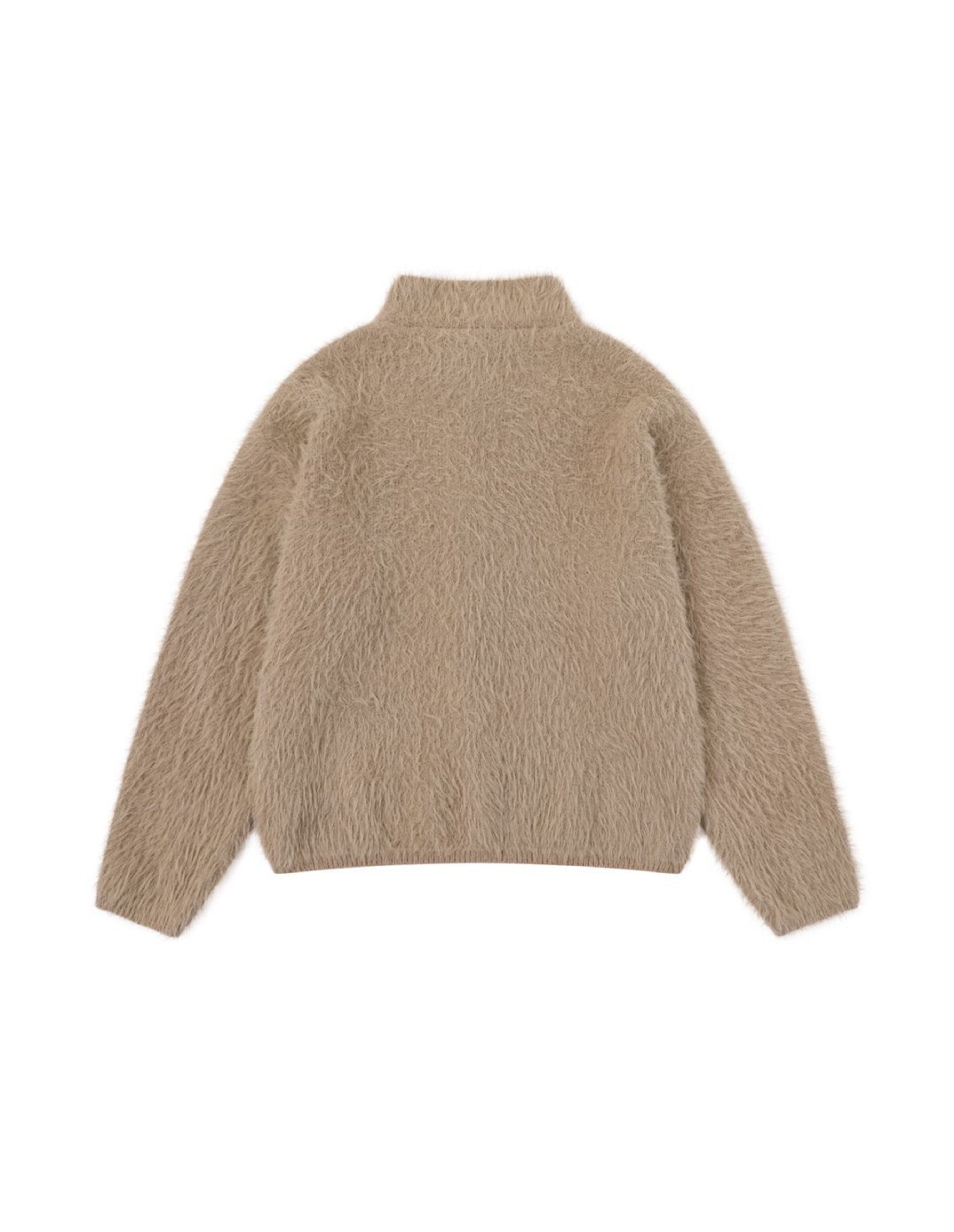 BAKYARDER Vintage Mohair Solid Color Cropped Cardigan Sweater