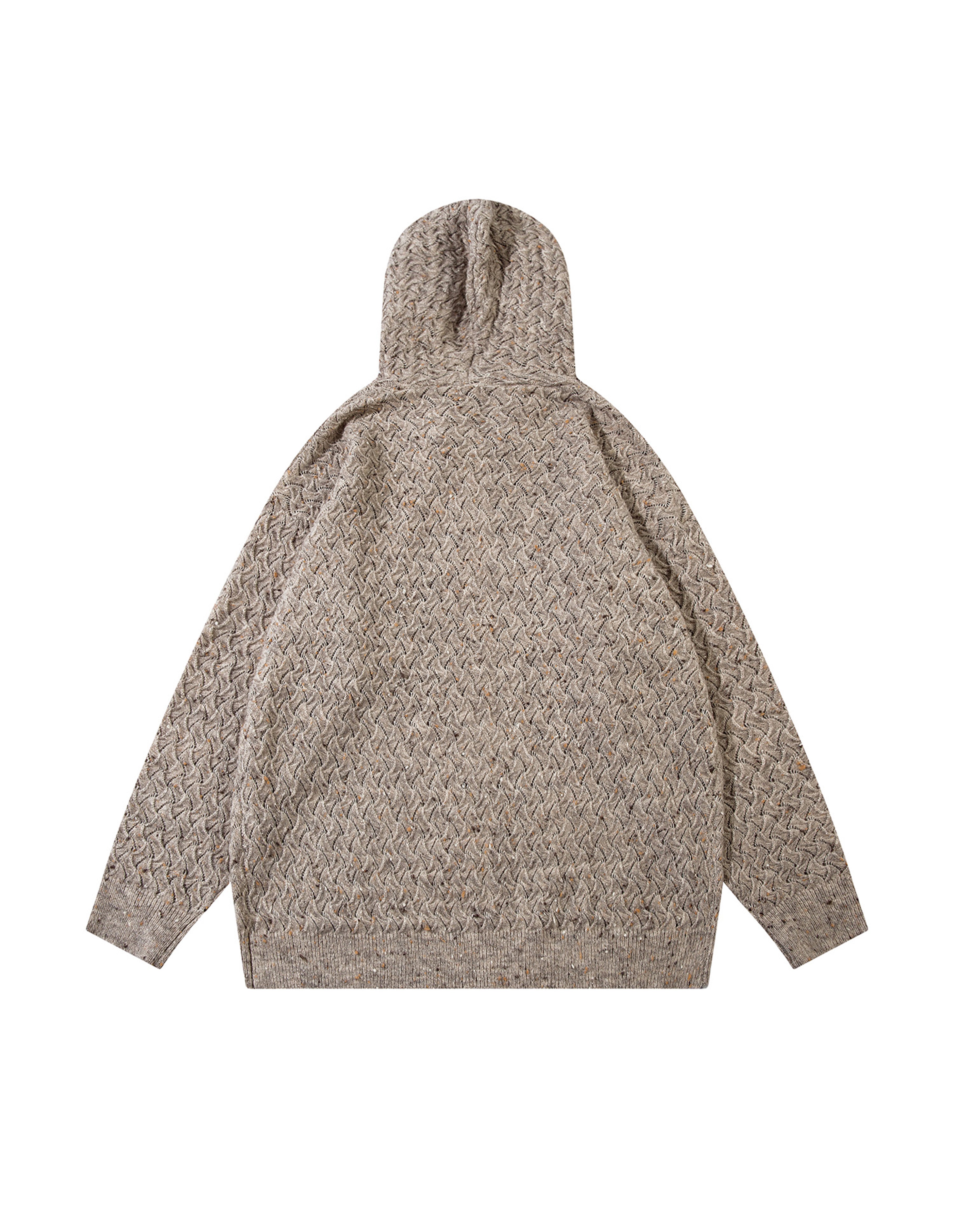 BAKYARDER Vintage Lazy-Style Hooded Zip-Up Cardigan Sweater