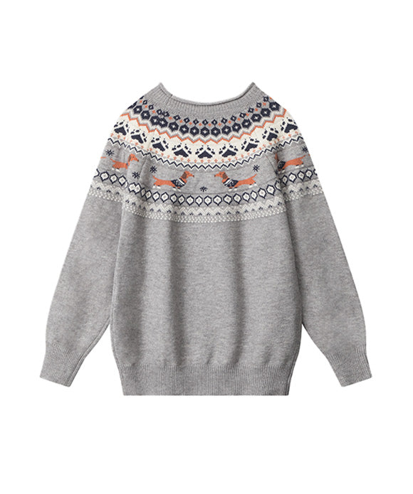 BAKYARDER  Vintage Dog Jacquard Sweater