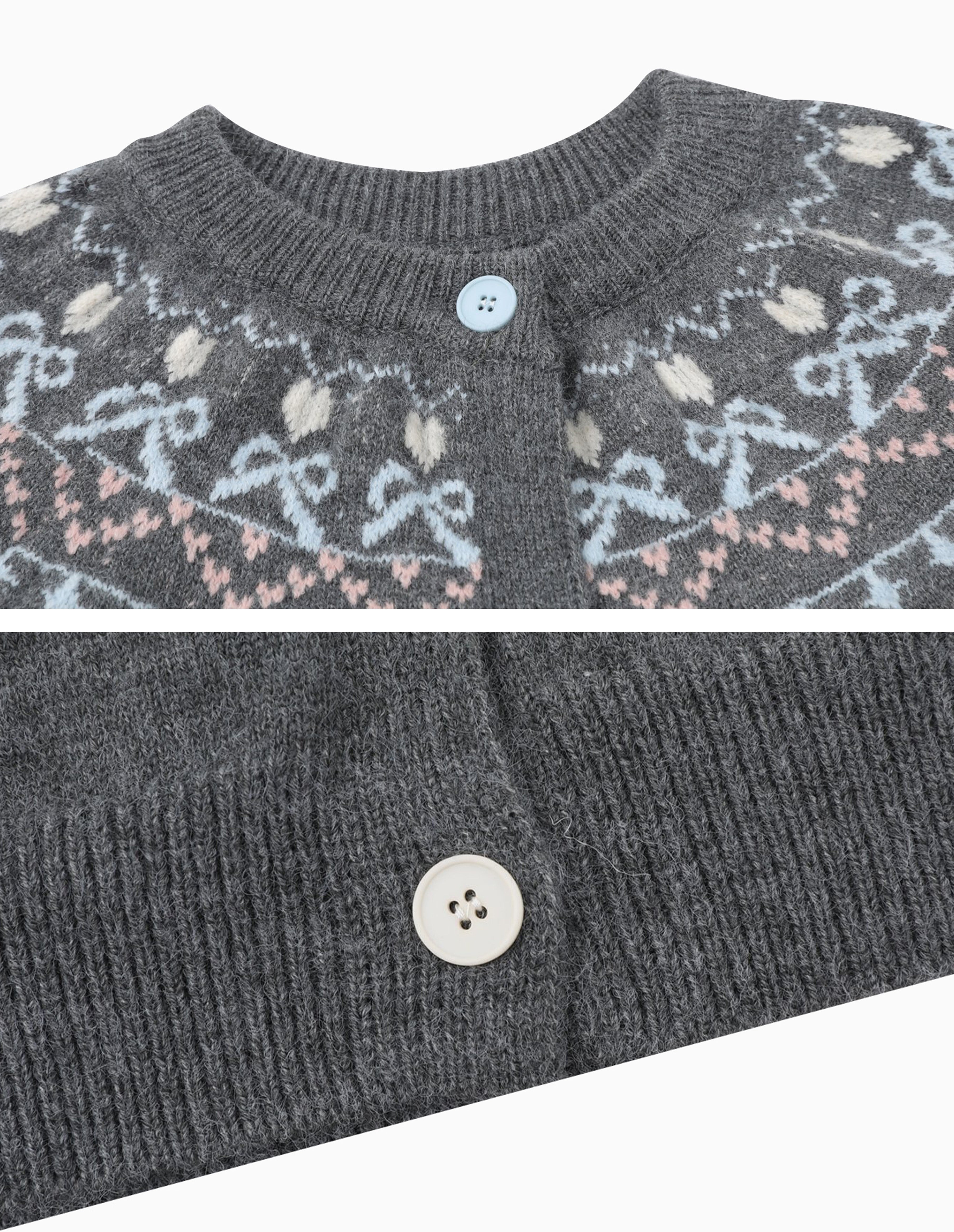 BAKYARDER Bowknot Star Cardigan Sweater