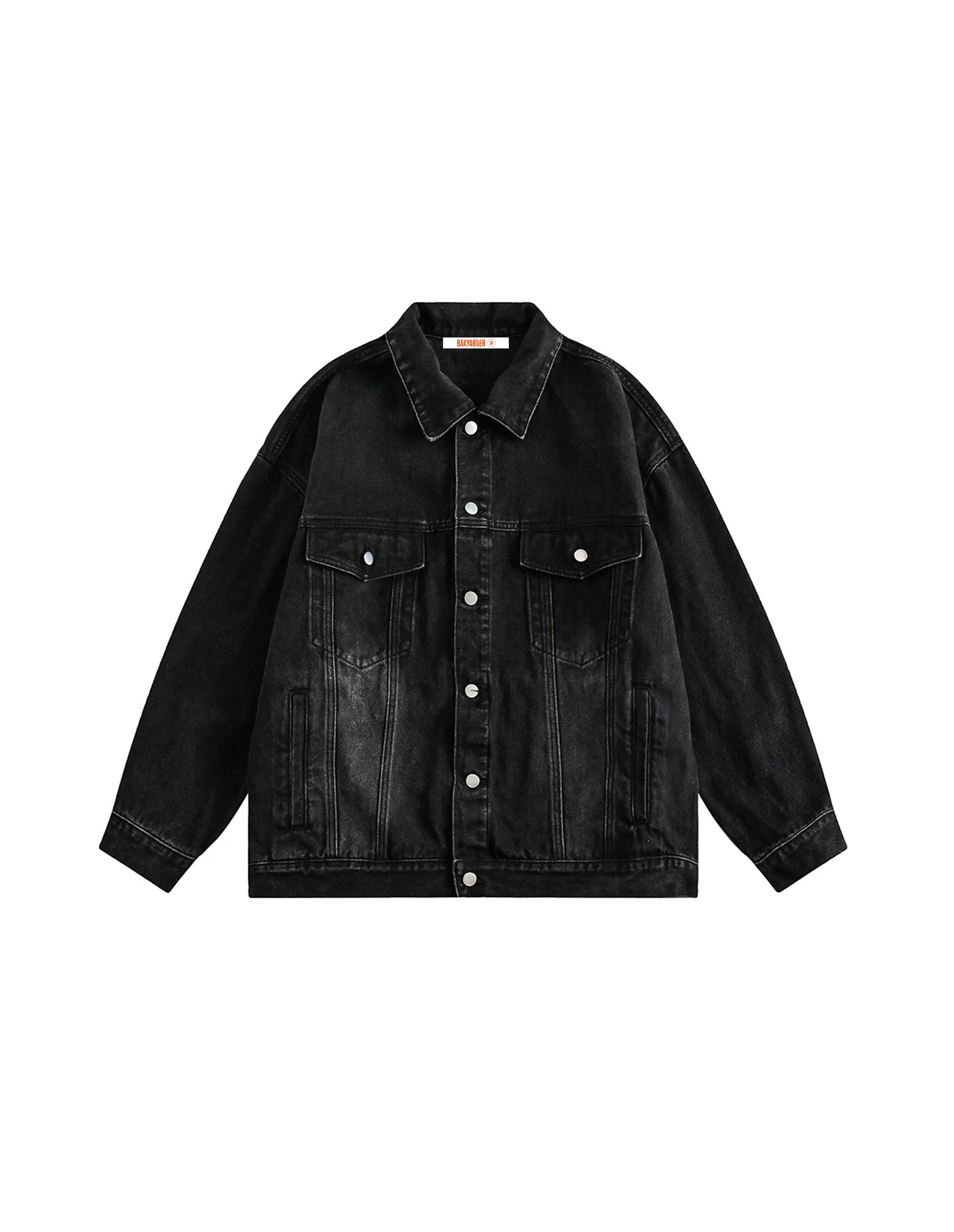 BAKYARDER Vintage Polo Collar Denim Jacket