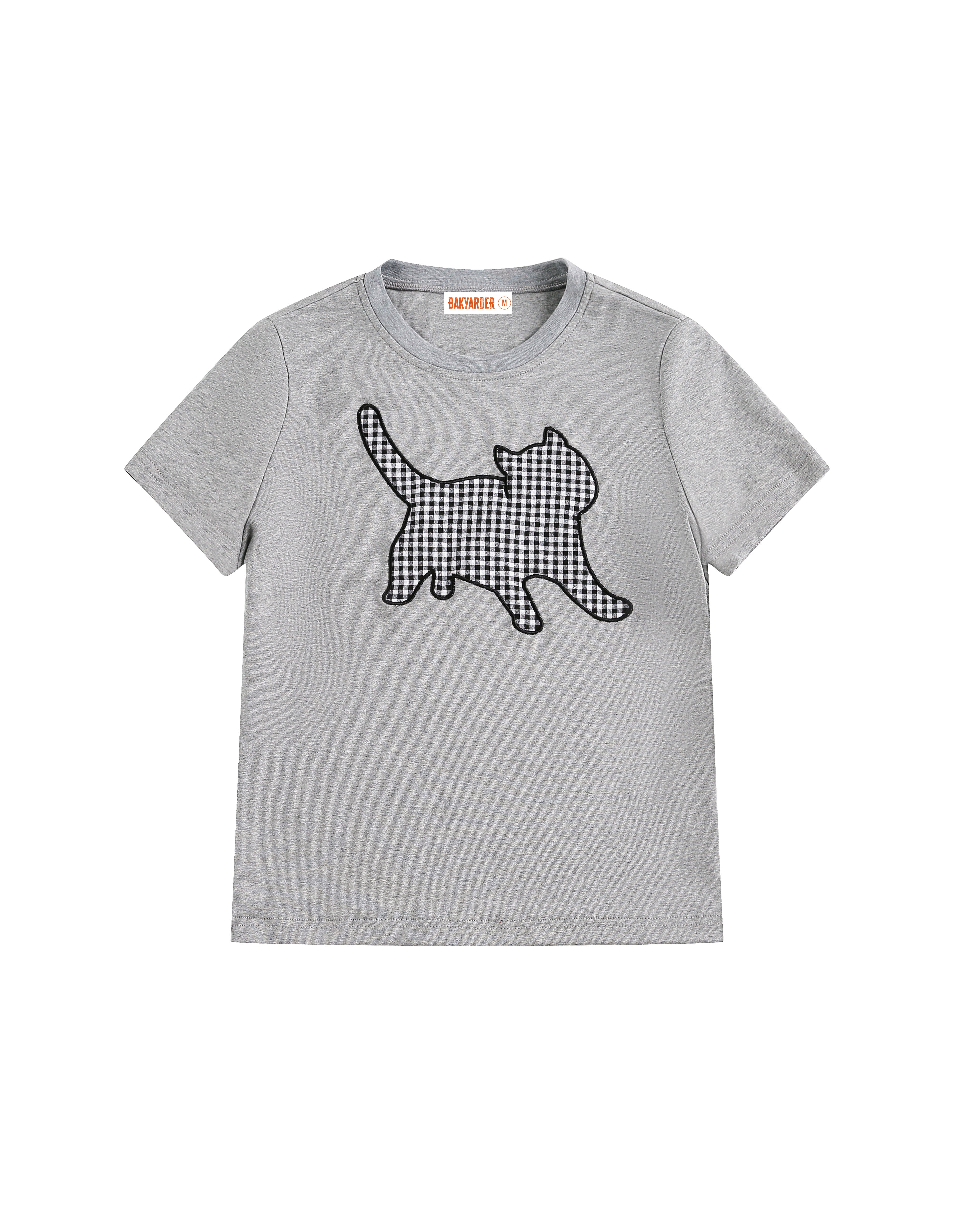 BAKYARDER Cat Plaid Embroidered Tee