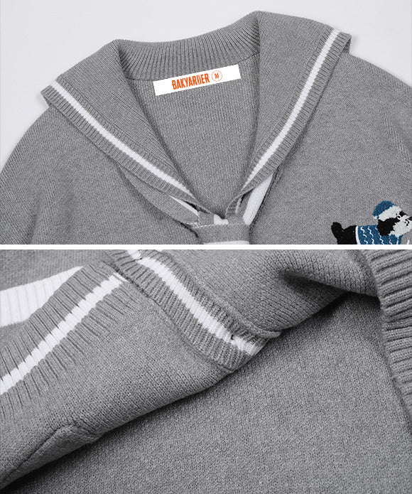 BAKYARDER Puppy Embroidered Cardigan Sweater