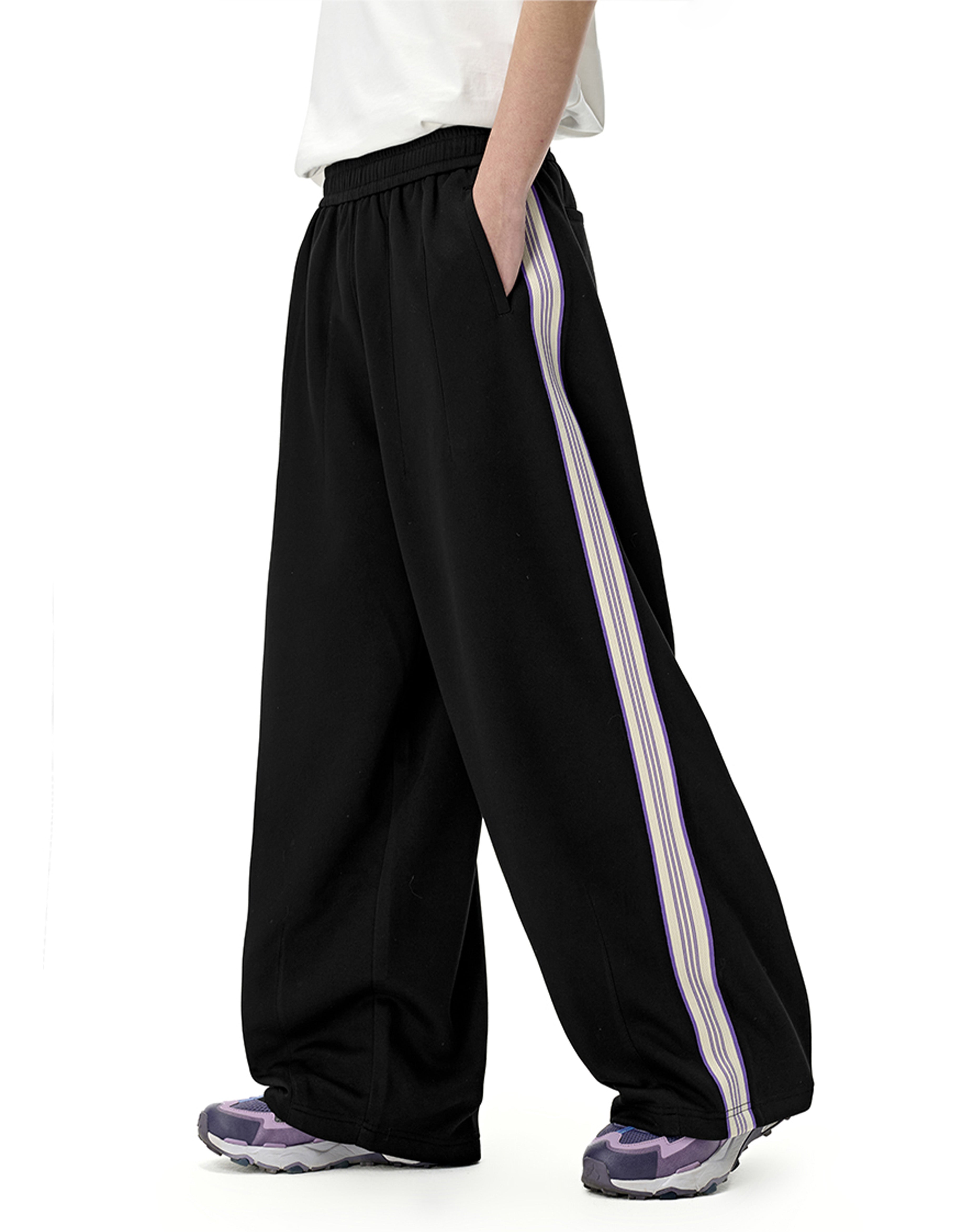 BAKYARDER Vintage Sports Stripe Wide-Leg Pants