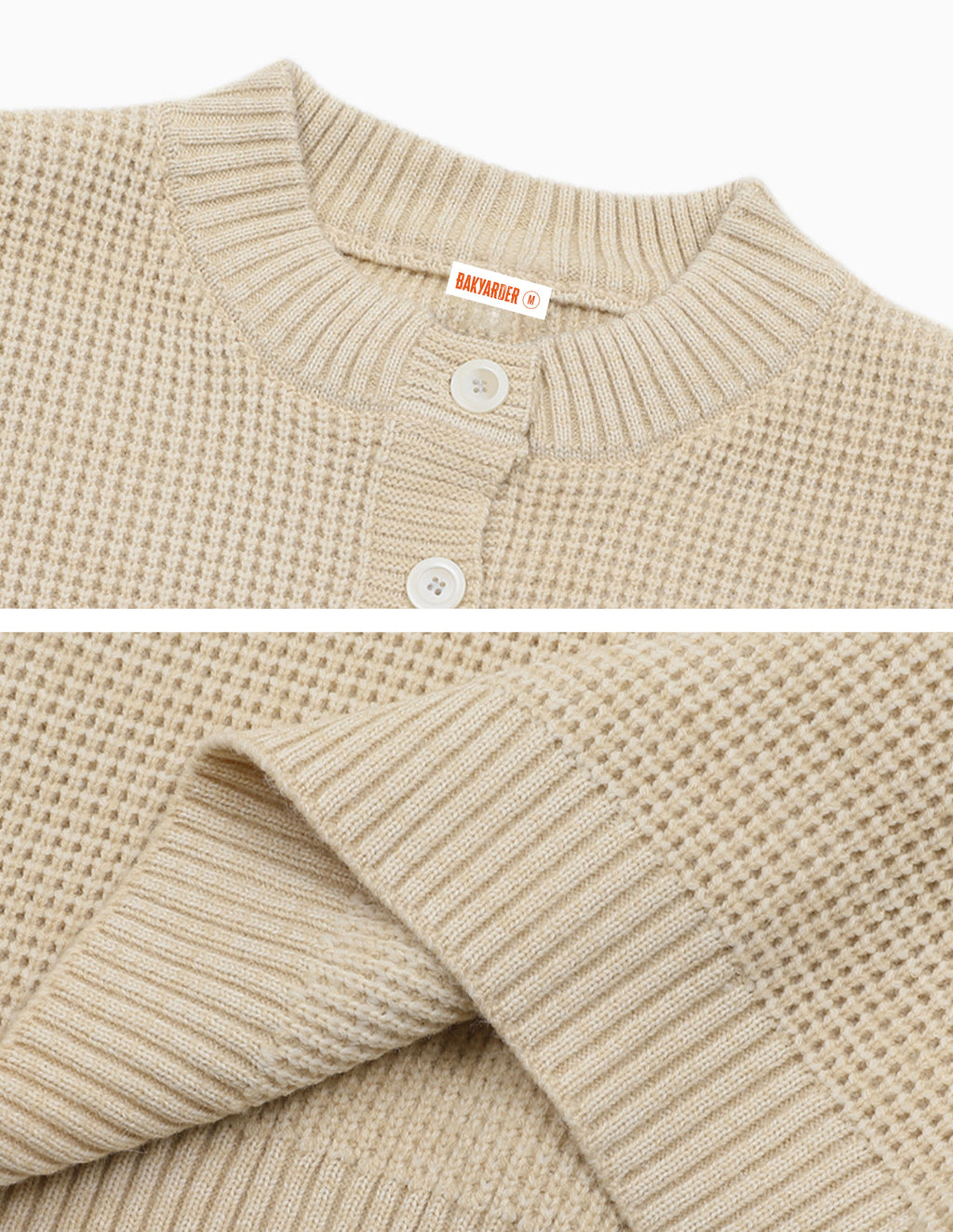 BAKYARDER Waffle Knit Pullover Sweater