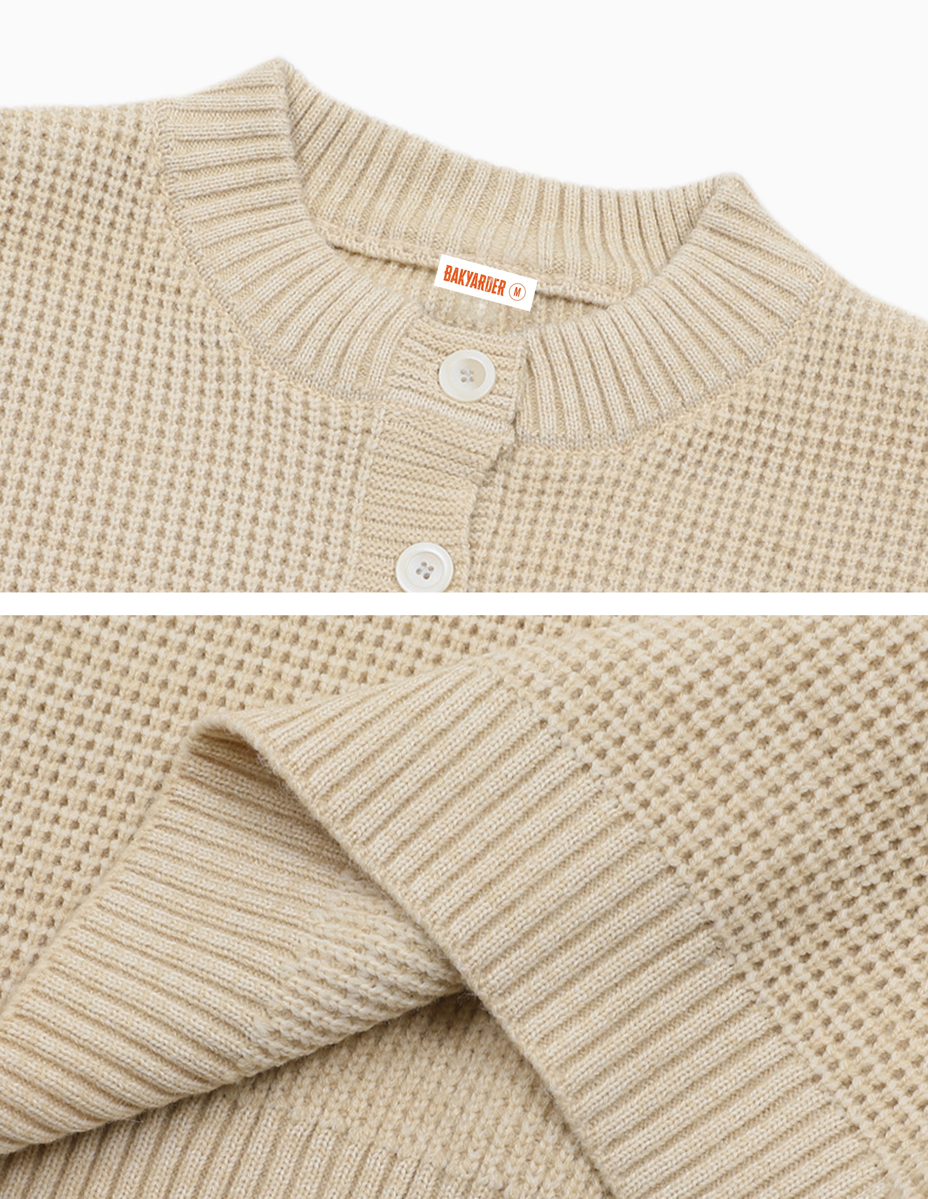 BAKYARDER Waffle Knit Pullover Sweater