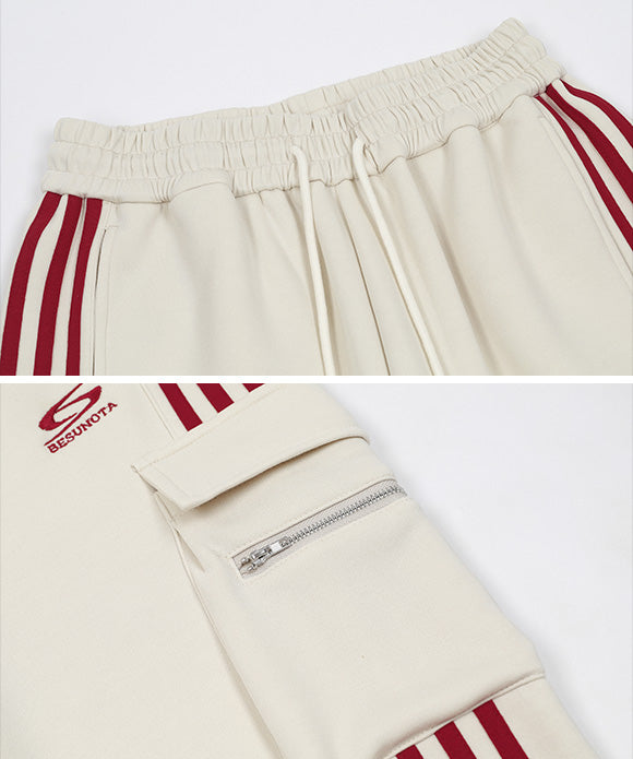 BAKYARDER  Vintage Multi-Pocket Striped Pants