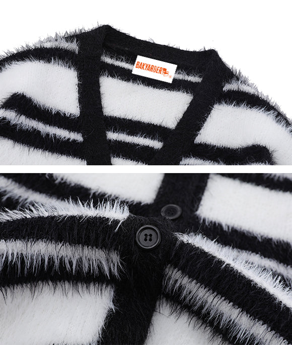 BAKYARDER Vintage Mohair Ombre Stripe Cardigan