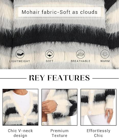 BAKYARDER Color Block Striped Cardigan