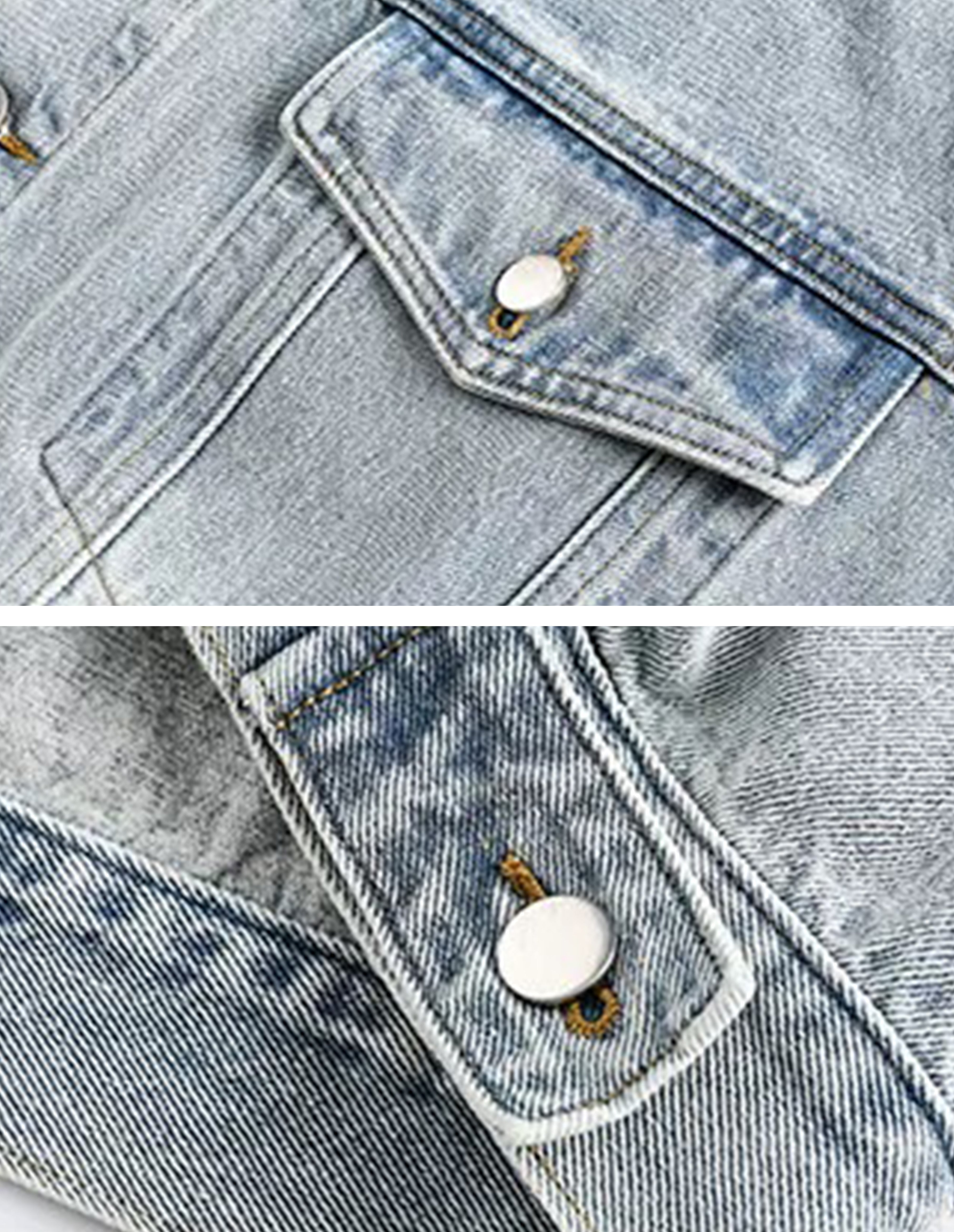 BAKYARDER Vintage Polo Collar Denim Jacket