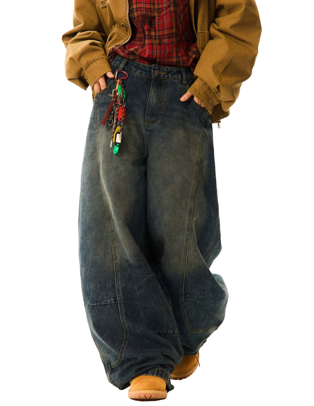 BAKYARDER Vintage Washed Barrel Jeans