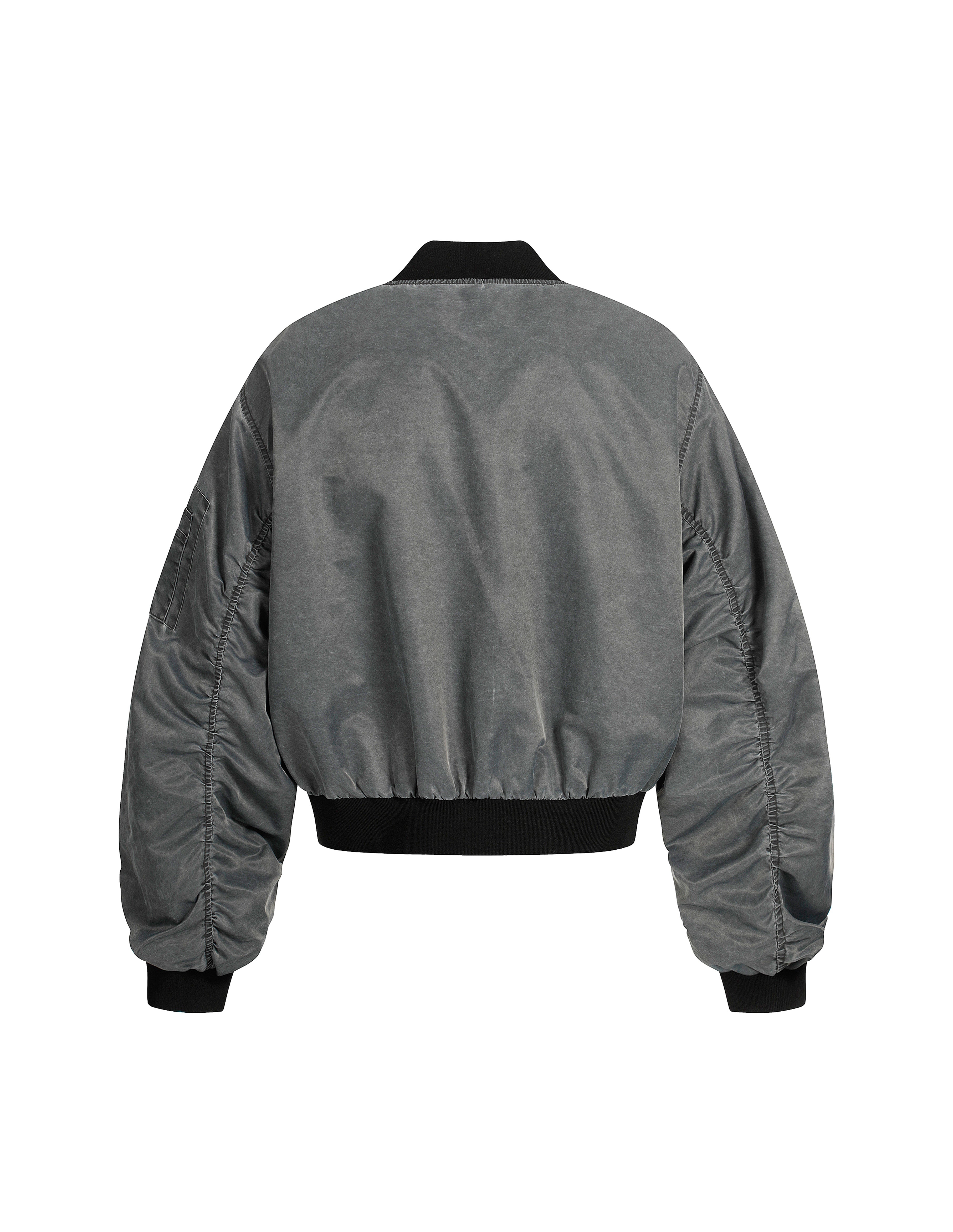 BAKYARDER Vintage Washed Bomber Jacket with Embroidery Patches