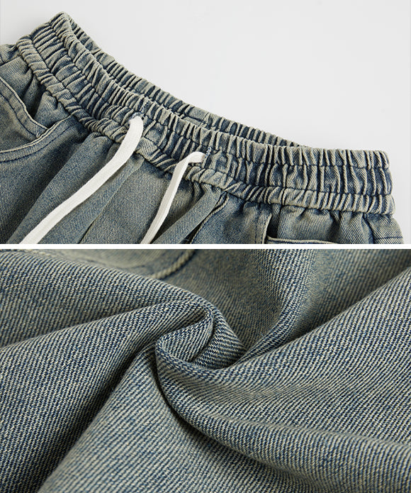 BAKYARDER High Street Distressed and Washed Workwear Denim Pants